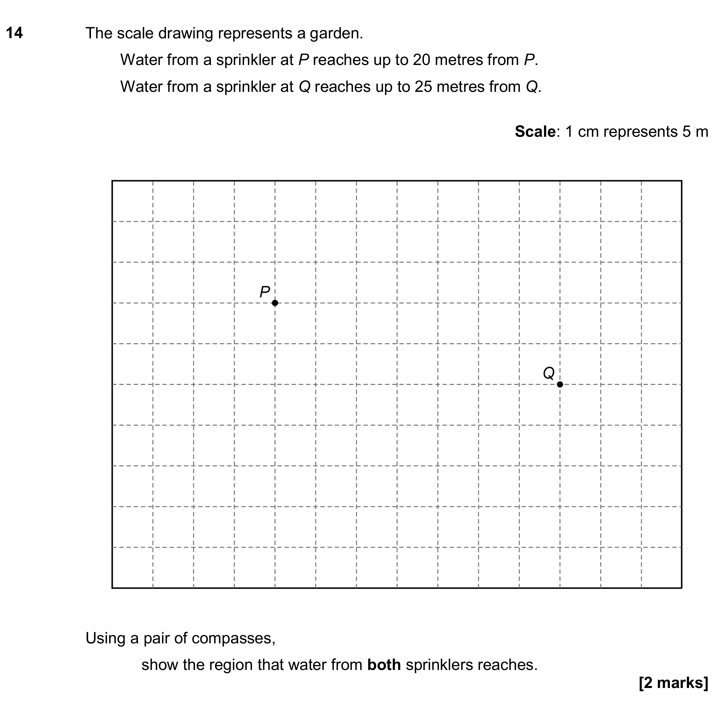 Question 14 — Maps, Construction — AQA GCSE June 2018