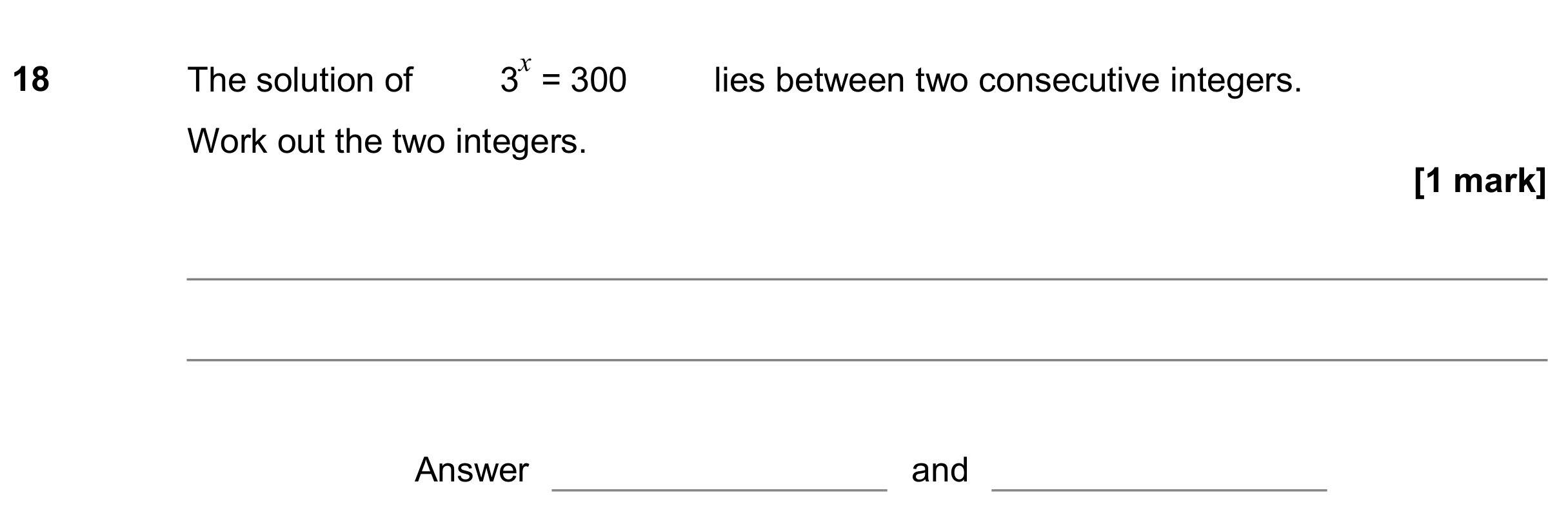 Question 18 — Powers — AQA GCSE June 2018