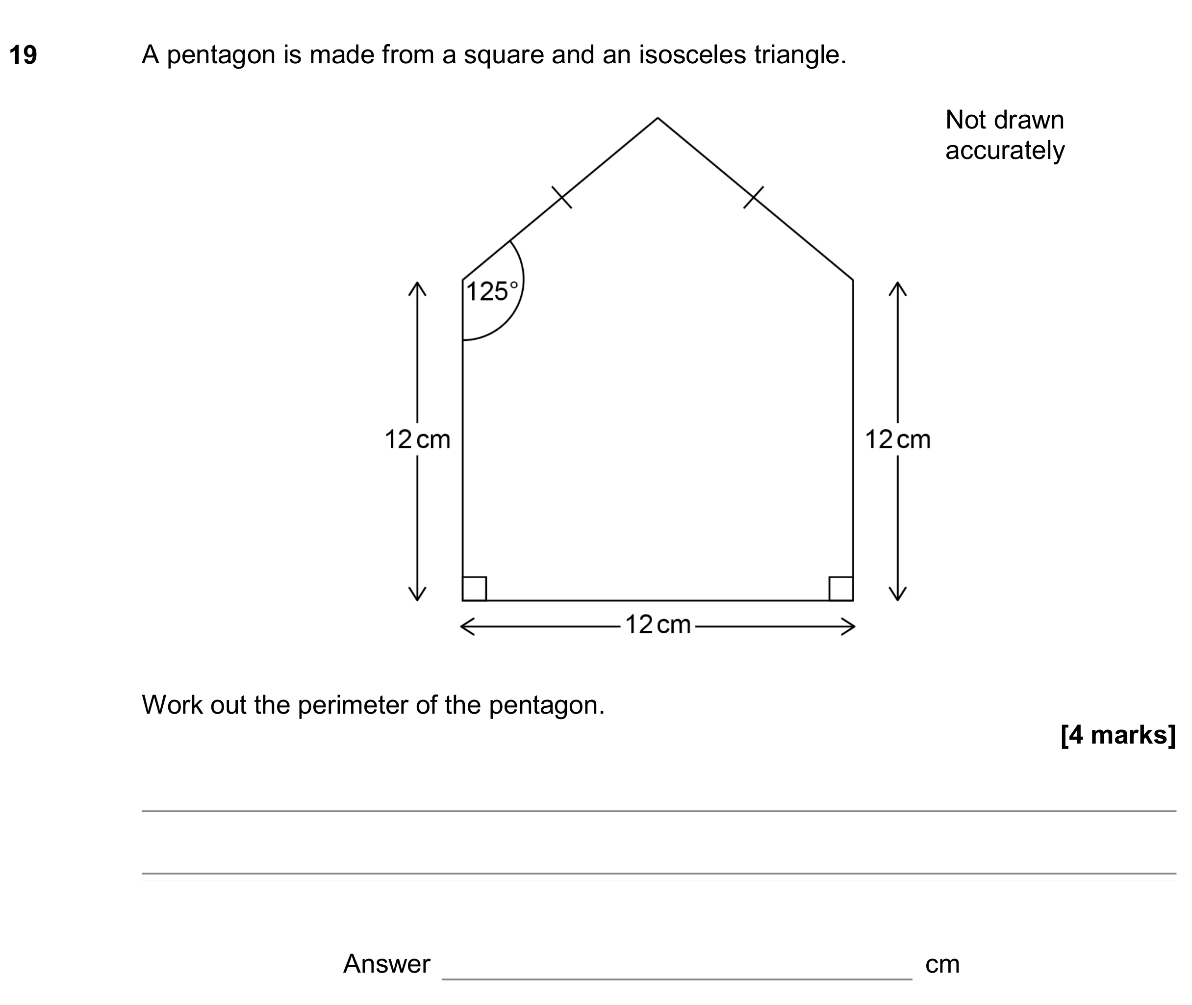 Question 19 — Sine/Cosine Rule, Perimeter and Area — AQA GCSE June 2018