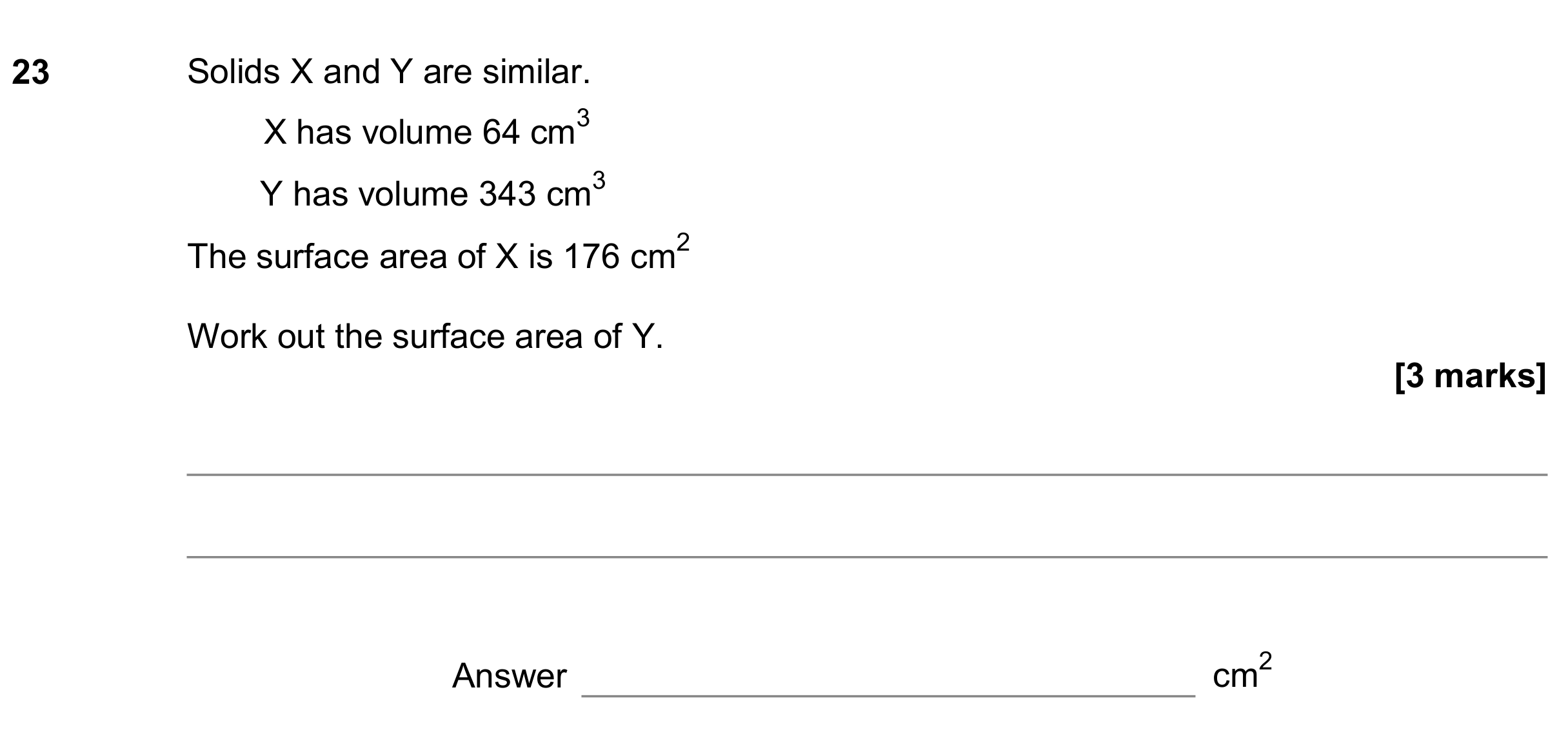 Question 23 — Congruence and Similarity — AQA GCSE June 2018