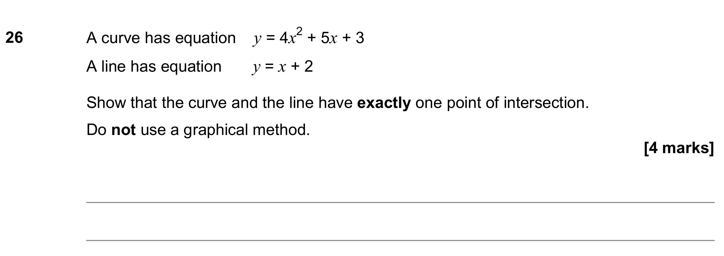 Question 26 — Simultaneous Equations — AQA GCSE June 2018
