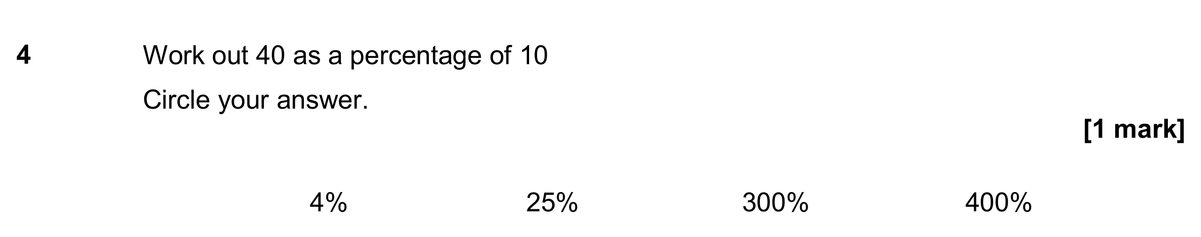 Question 4 — Percentages — AQA GCSE June 2018