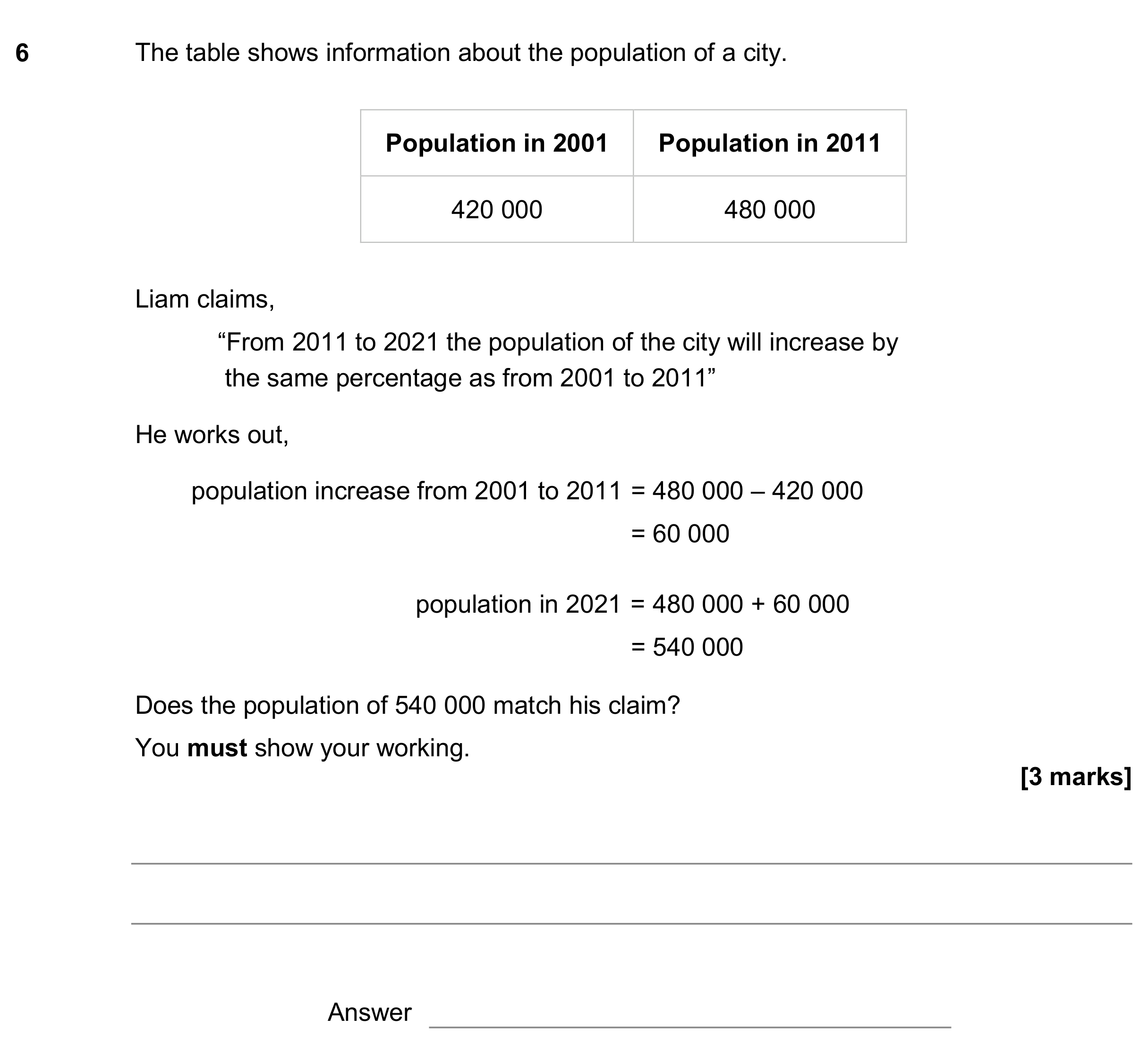 Question 6 — Percentages — AQA GCSE June 2018