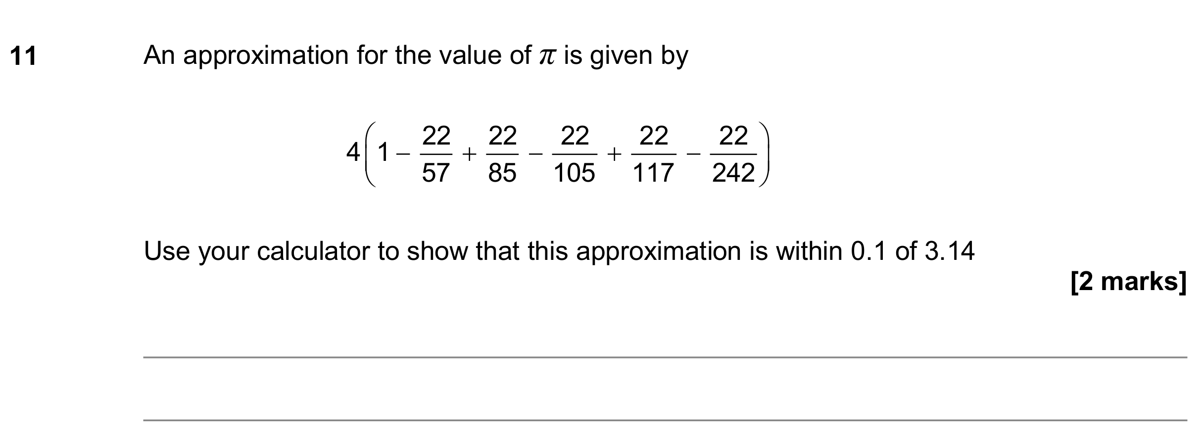 Question 11 — Calculator Questions — AQA GCSE November 2018