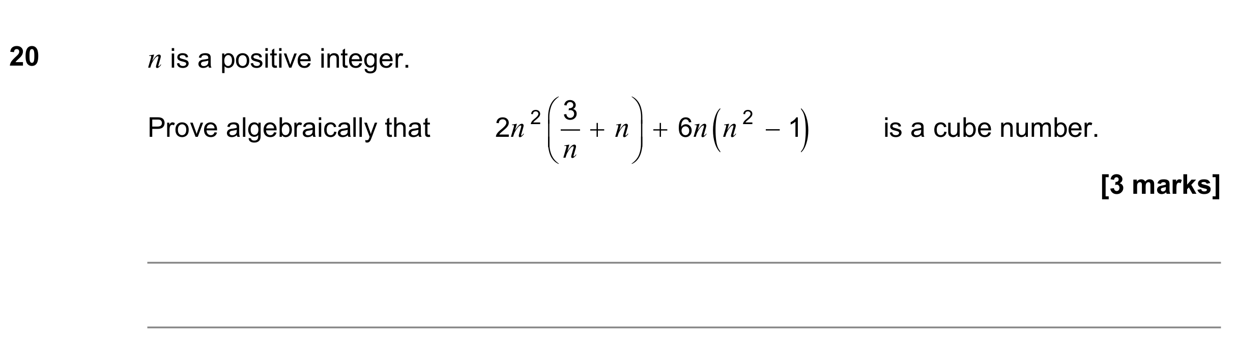 Question 20 — Proofs — AQA GCSE November 2018