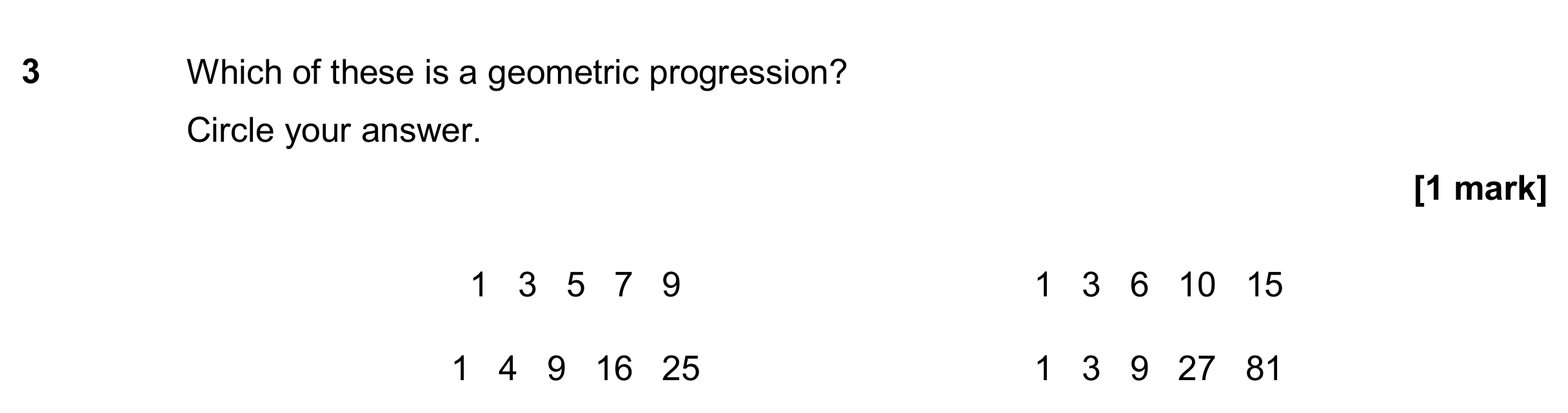 Question 3 — Sequences — AQA GCSE November 2018