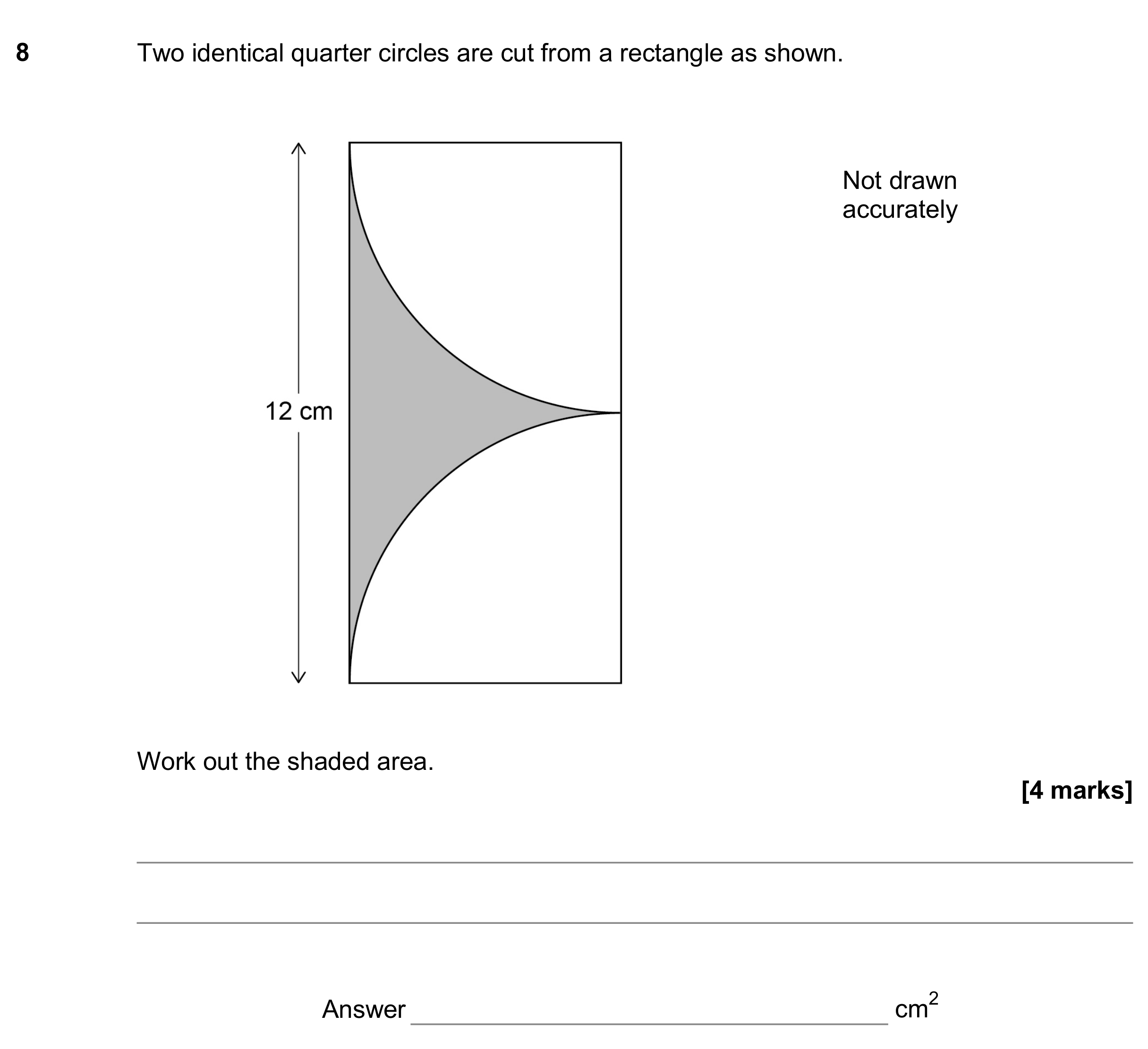 Question 8 — Perimeter and Area — AQA GCSE November 2018