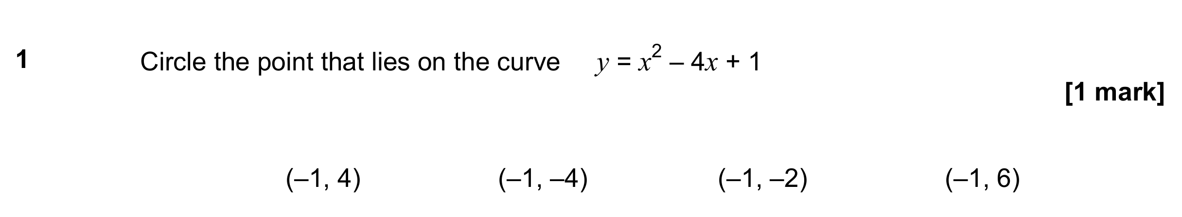 Question 1 — Coordinates — AQA GCSE June 2019
