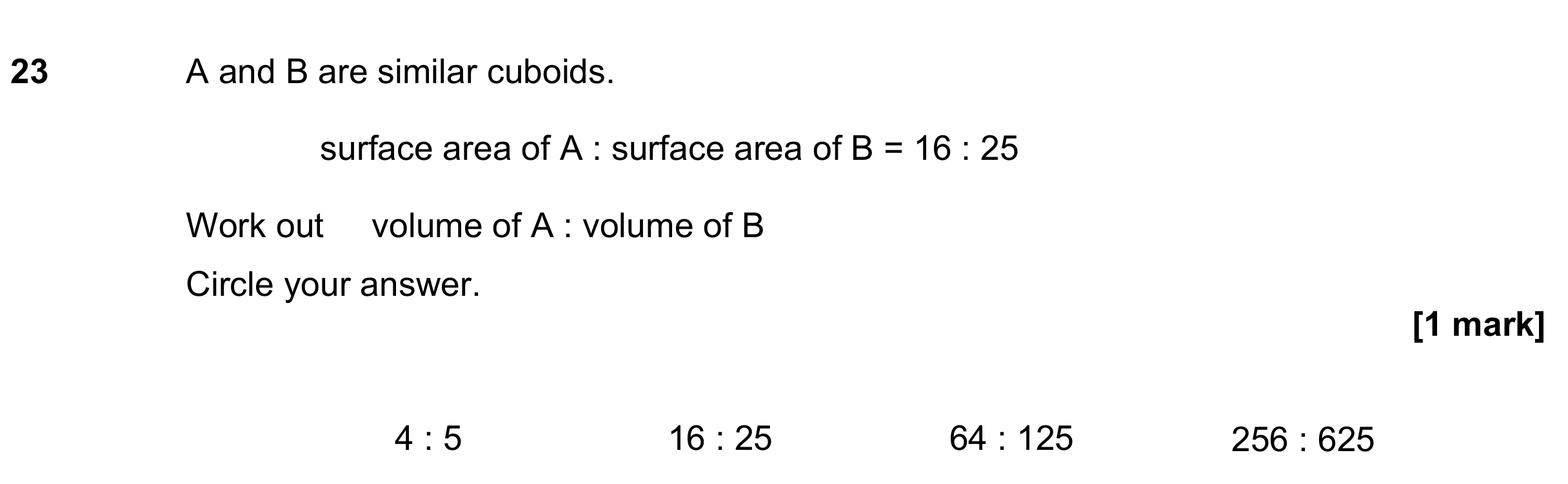 Question 23 — Congruence and Similarity — AQA GCSE June 2019