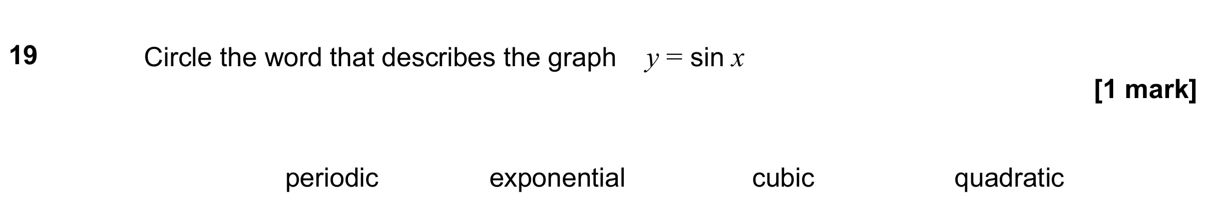 Question 19 — Graphs — AQA GCSE November 2019