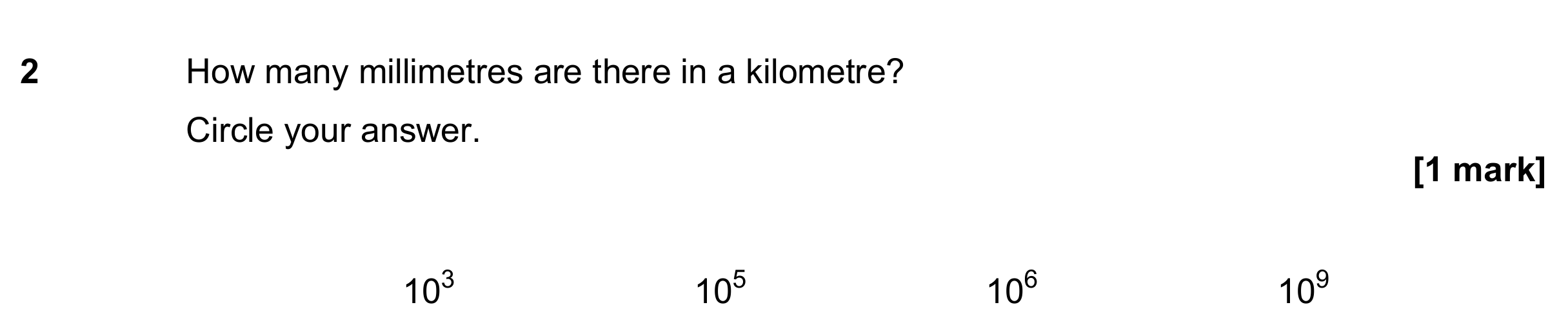 Question 2 — Unit Conversions — AQA GCSE November 2019