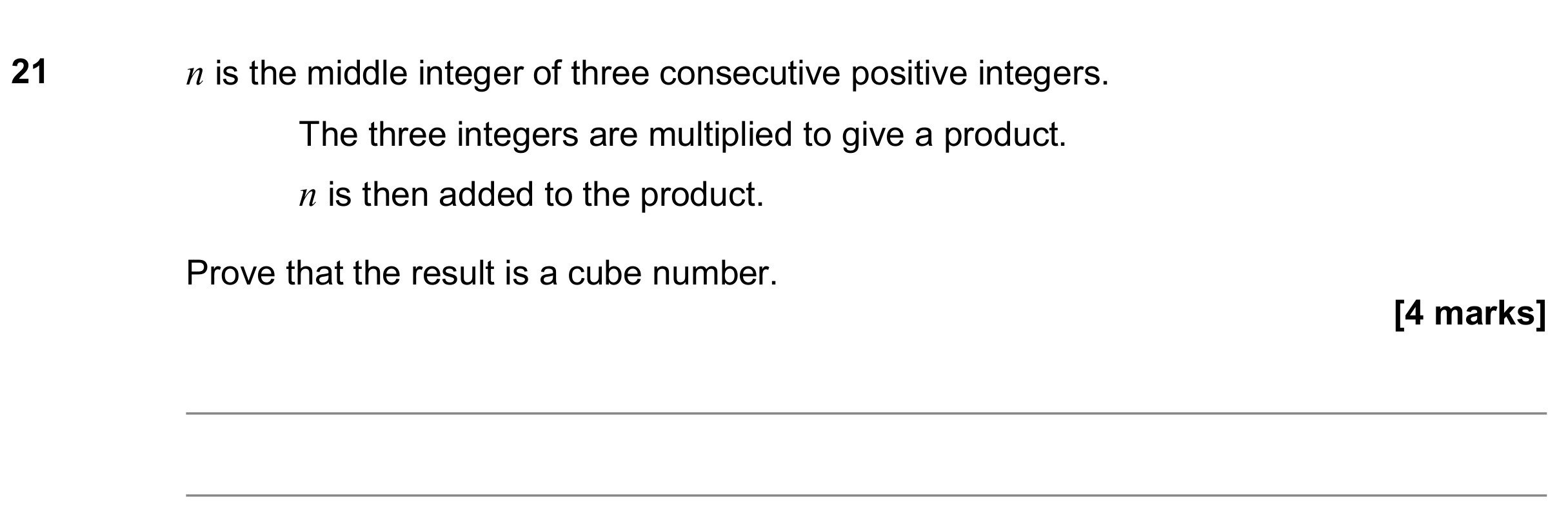 Question 21 — Proofs — AQA GCSE November 2019