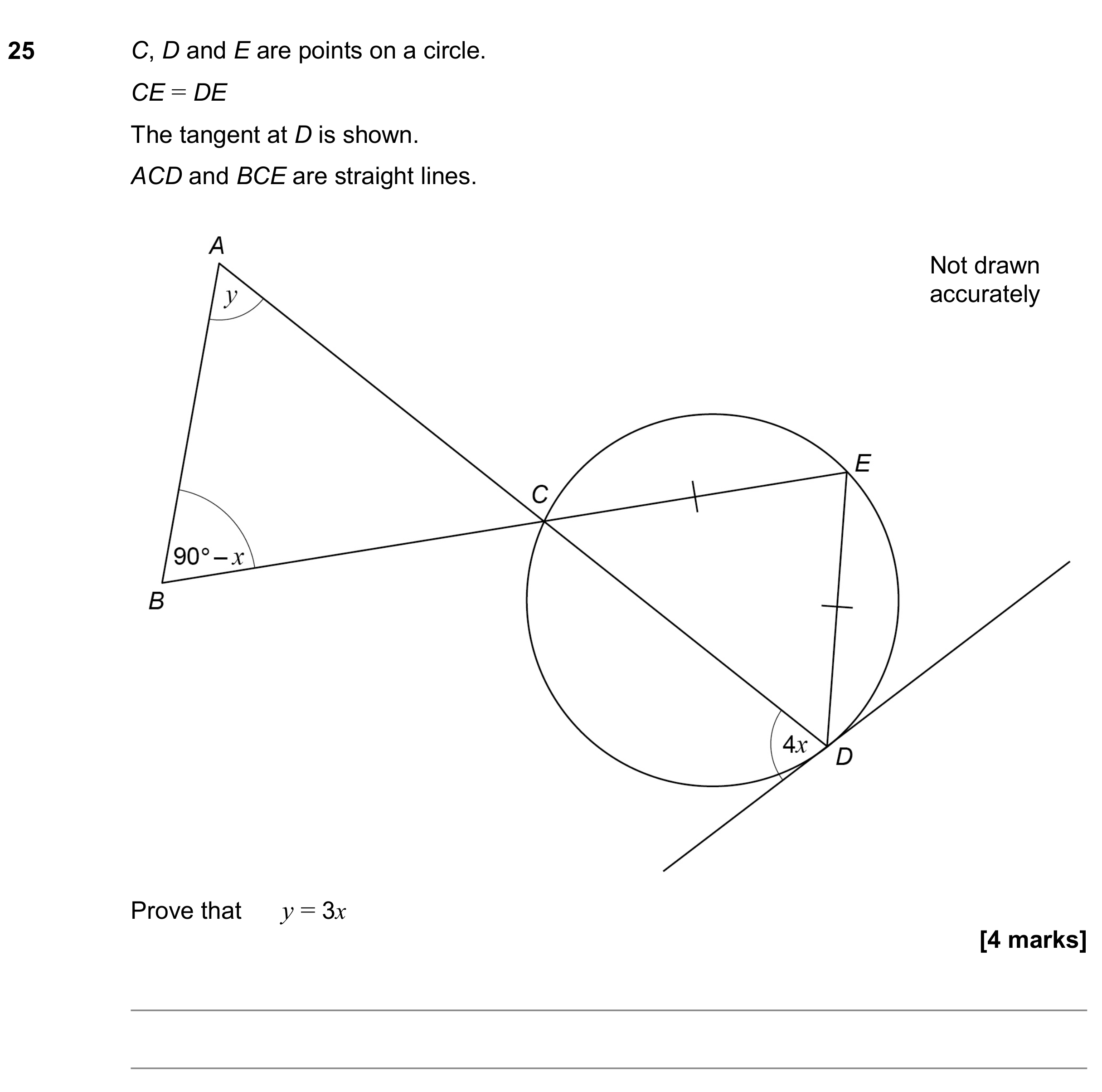 Question 25 — Circle Theorems — AQA GCSE November 2019
