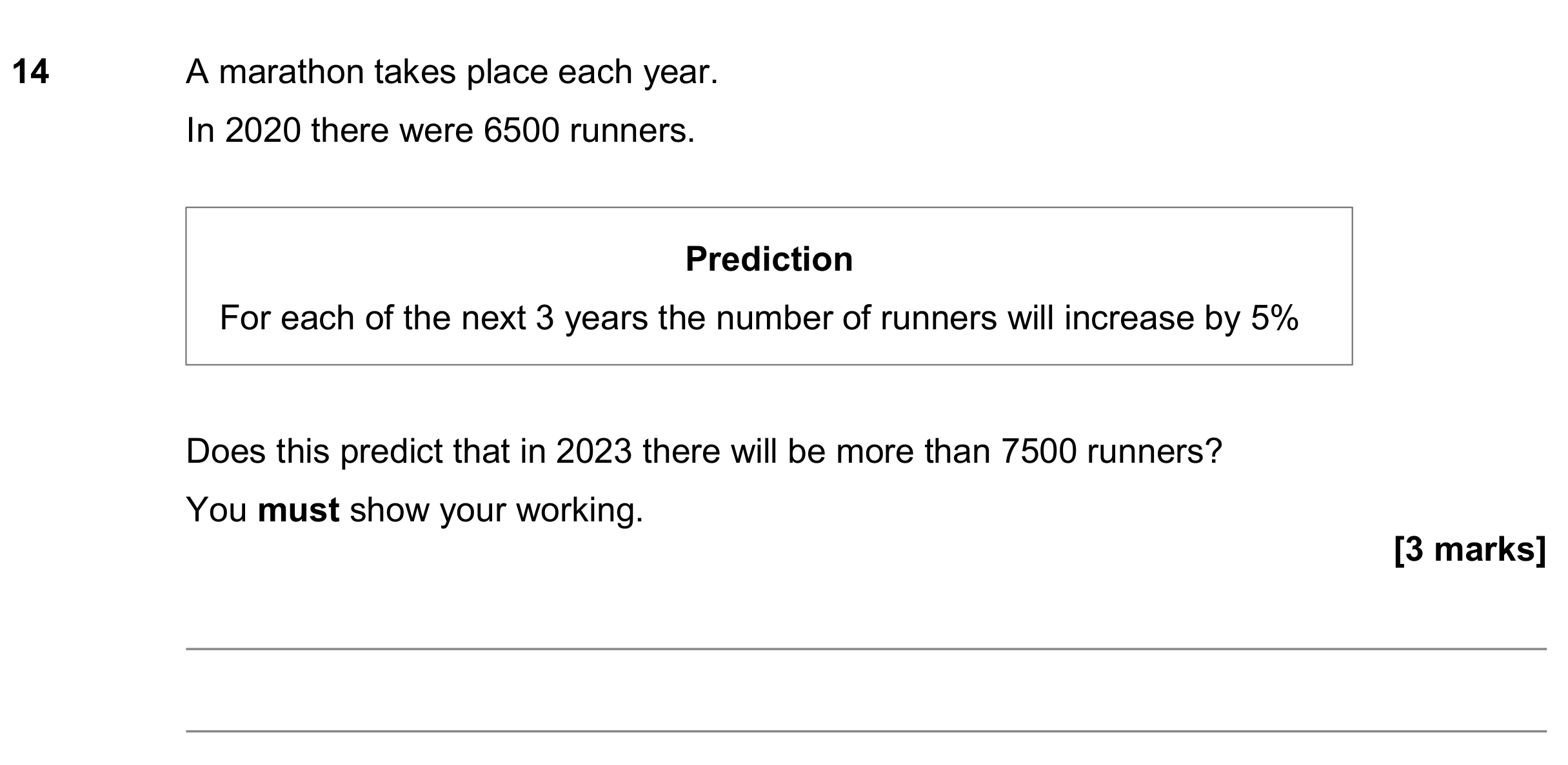Question 14 — Percentages — AQA GCSE June 2020