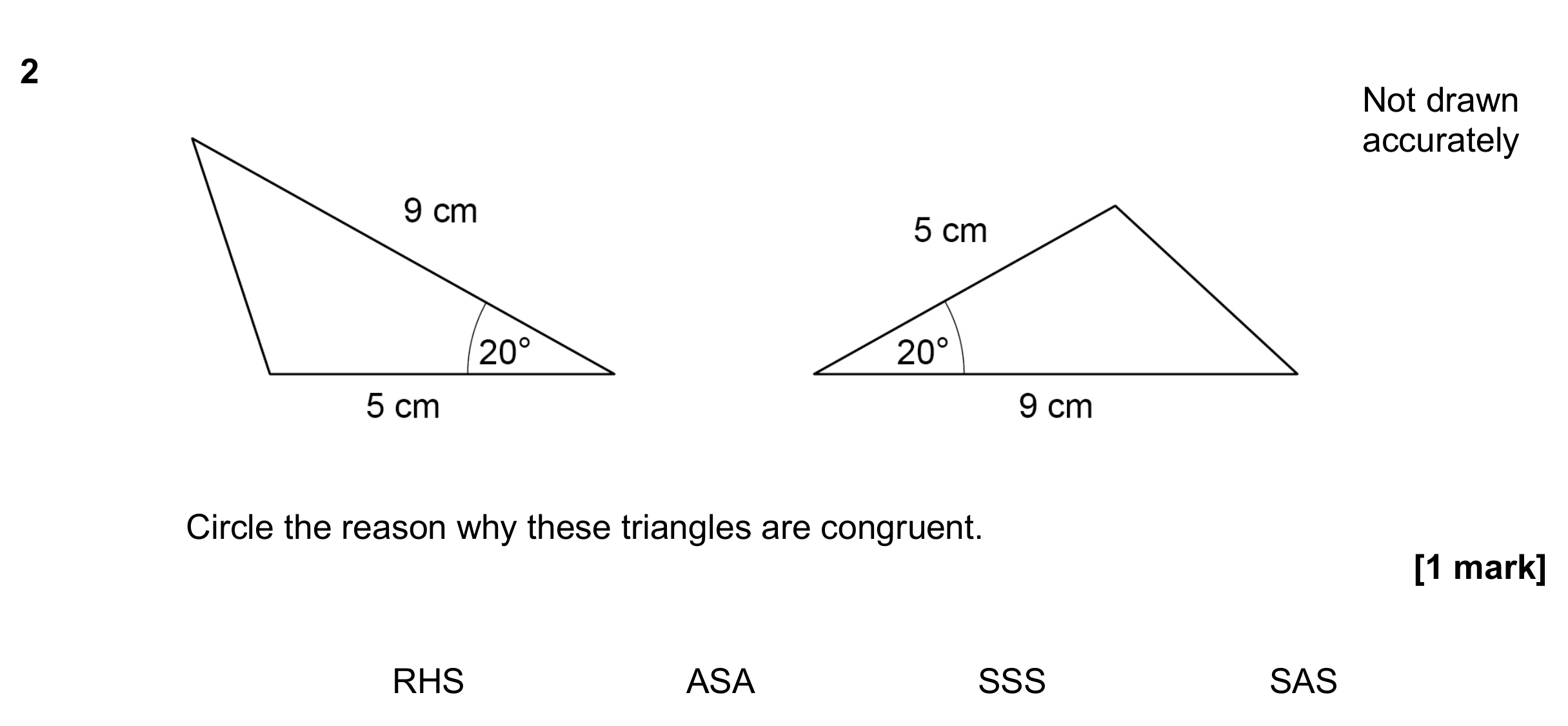 Question 2 — Congruence and Similarity — AQA GCSE June 2020