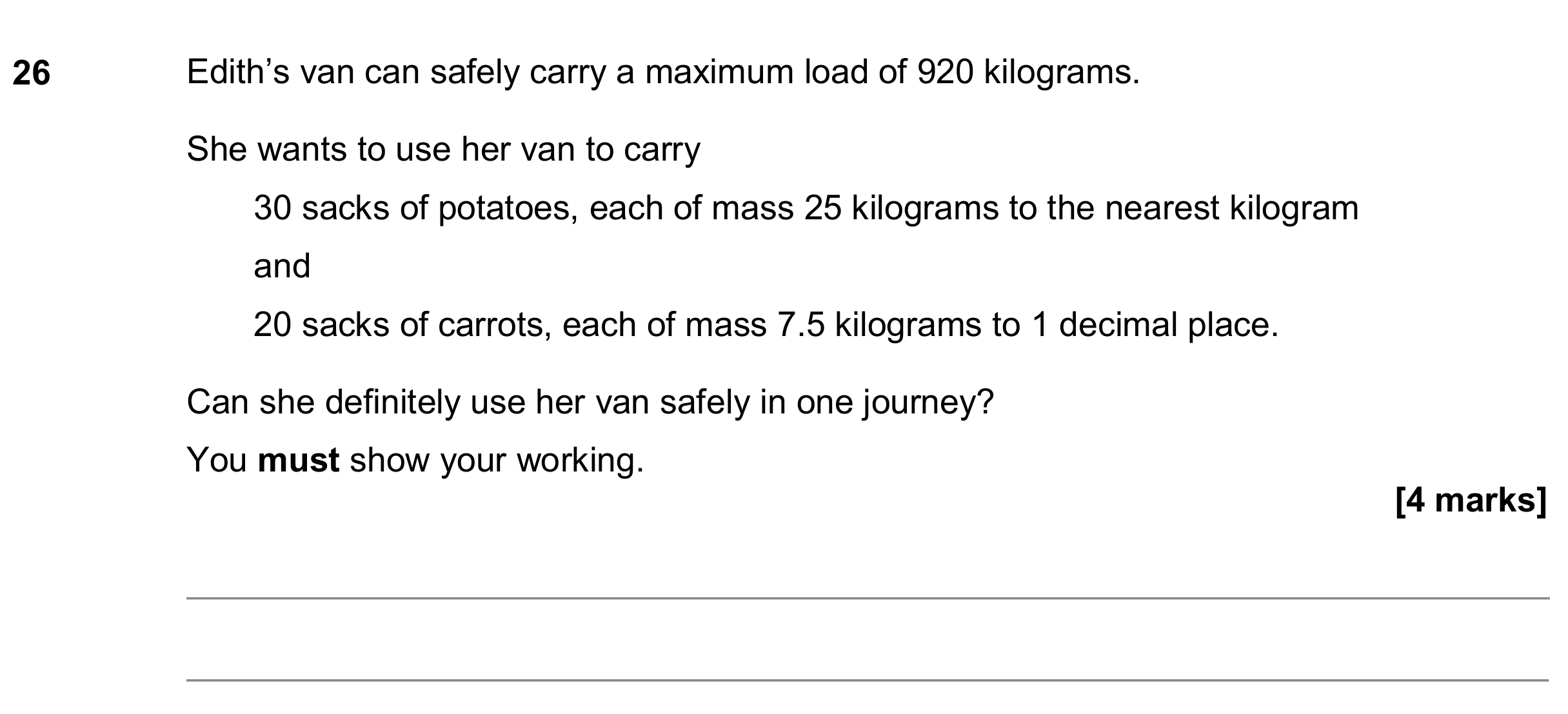 Question 26 — Rounding — AQA GCSE June 2020