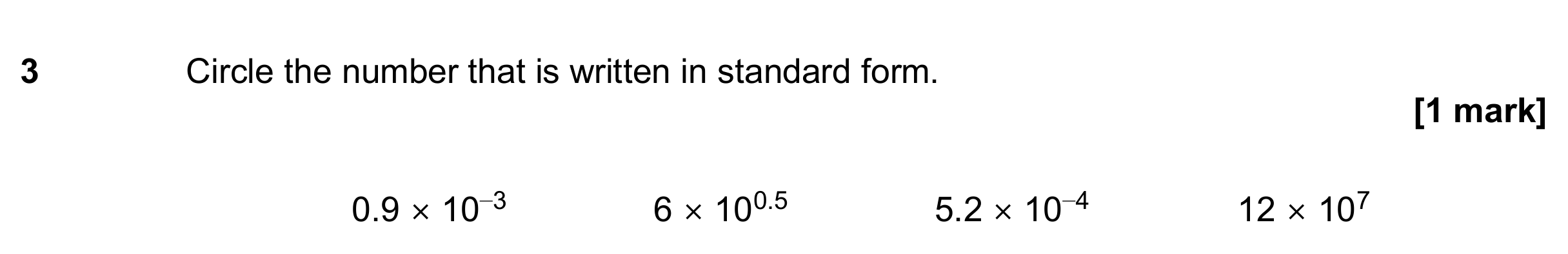 Question 3 — Standard Form — AQA GCSE June 2020