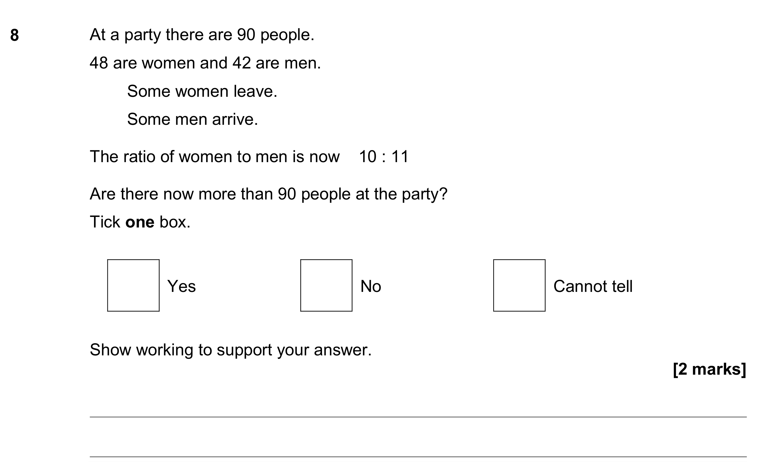 Question 8 — Ratios — AQA GCSE June 2020