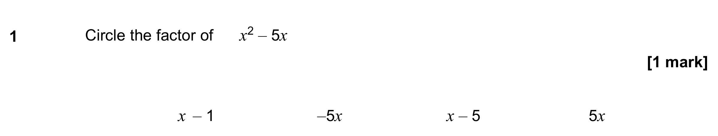 Question 1 — Factorise/Expand/Simplify — AQA GCSE June 2021