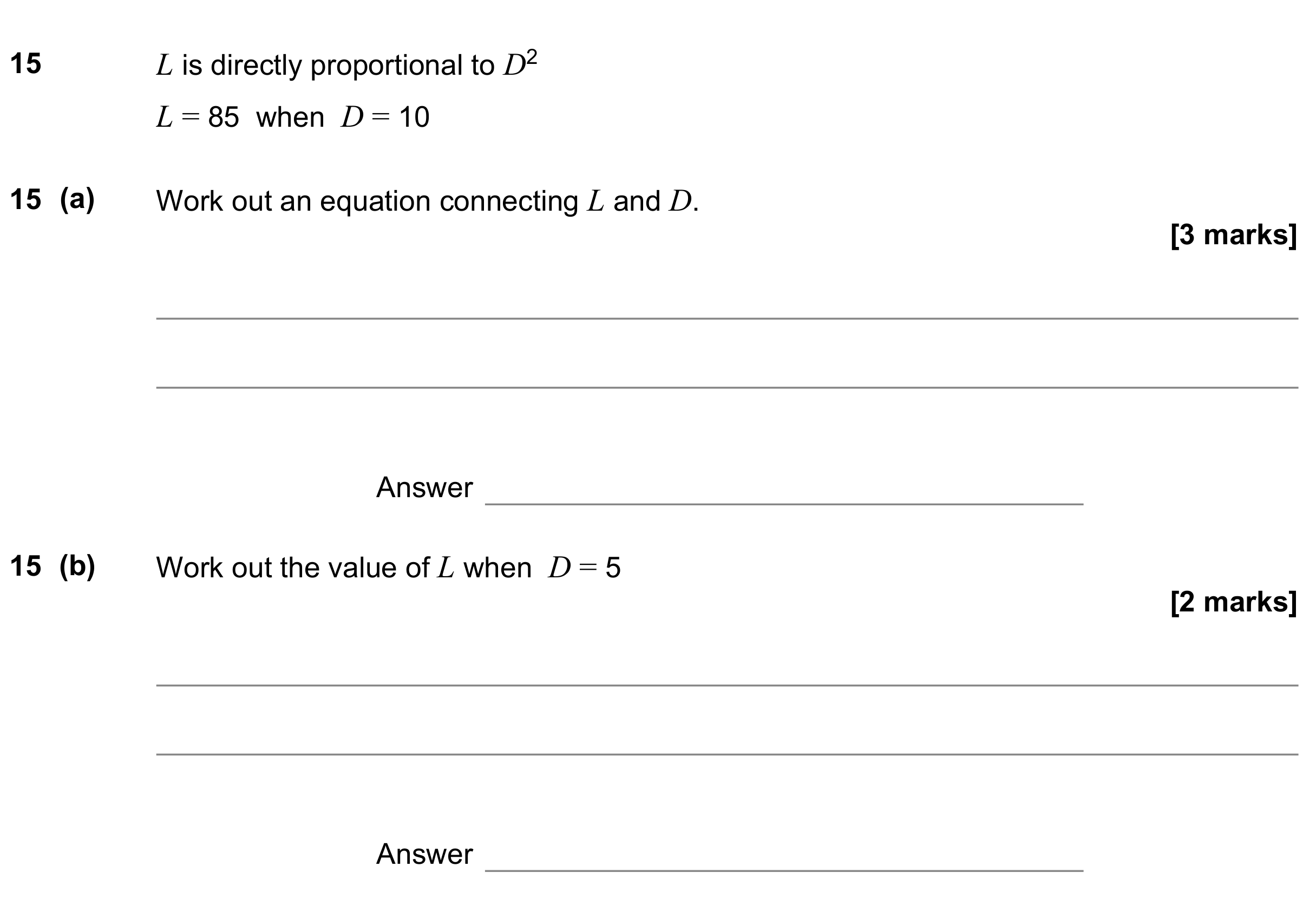 Question 15 — Proportion — AQA GCSE June 2021