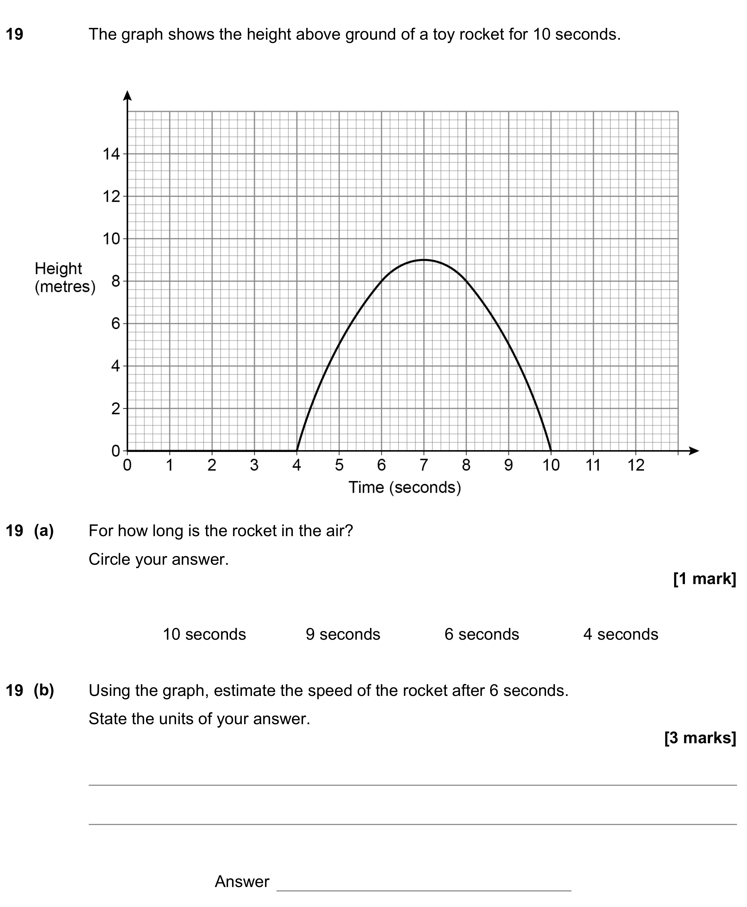 Question 19 — Distance Time Graph — AQA GCSE June 2021