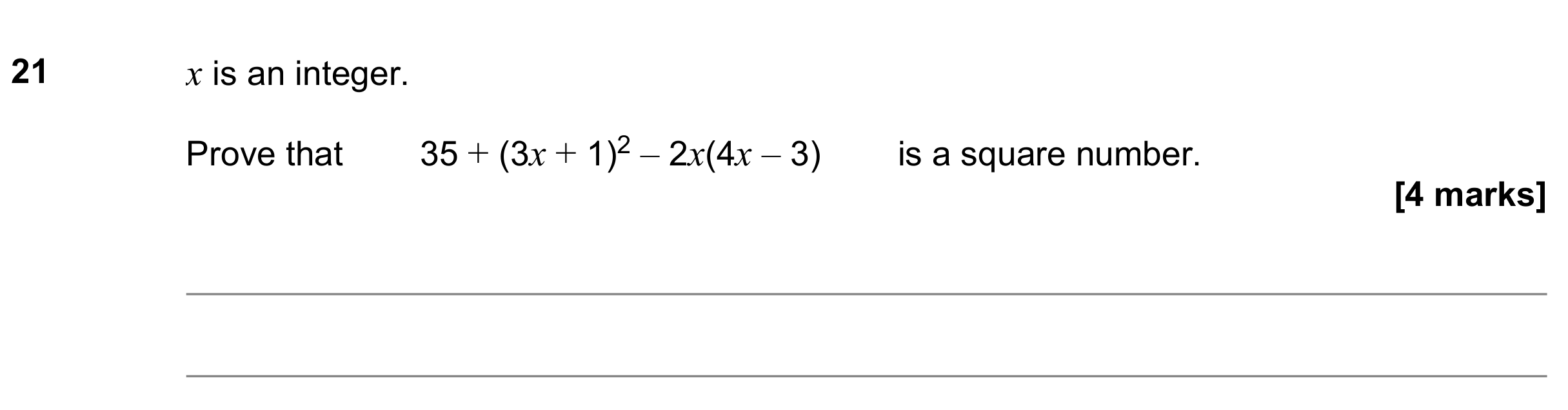 Question 21 — Proofs — AQA GCSE June 2021