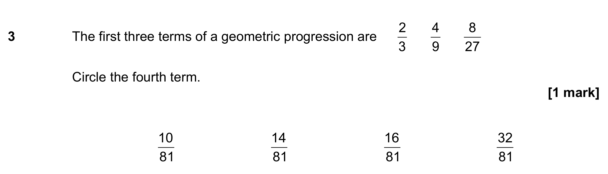 Question 3 — Sequences — AQA GCSE June 2021