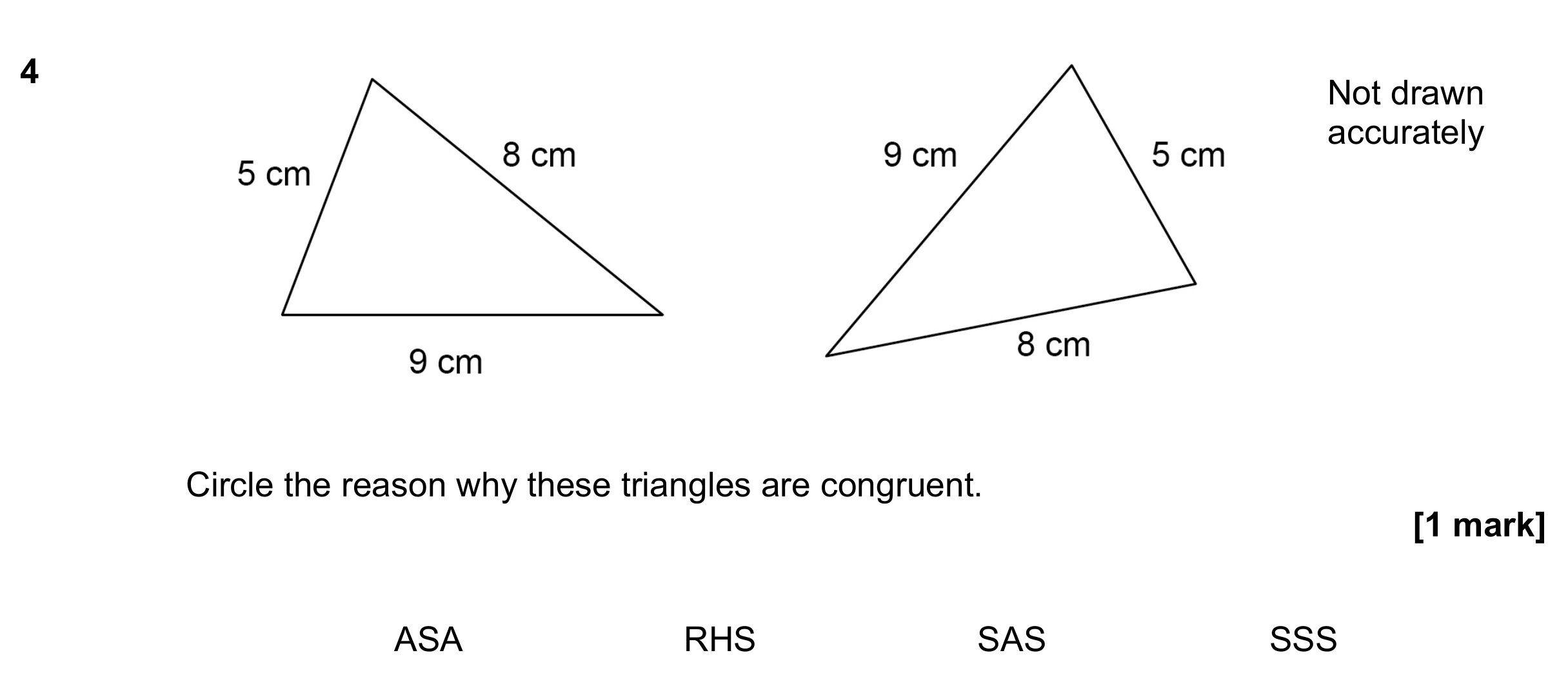 Question 4 — Congruence and Similarity — AQA GCSE June 2021