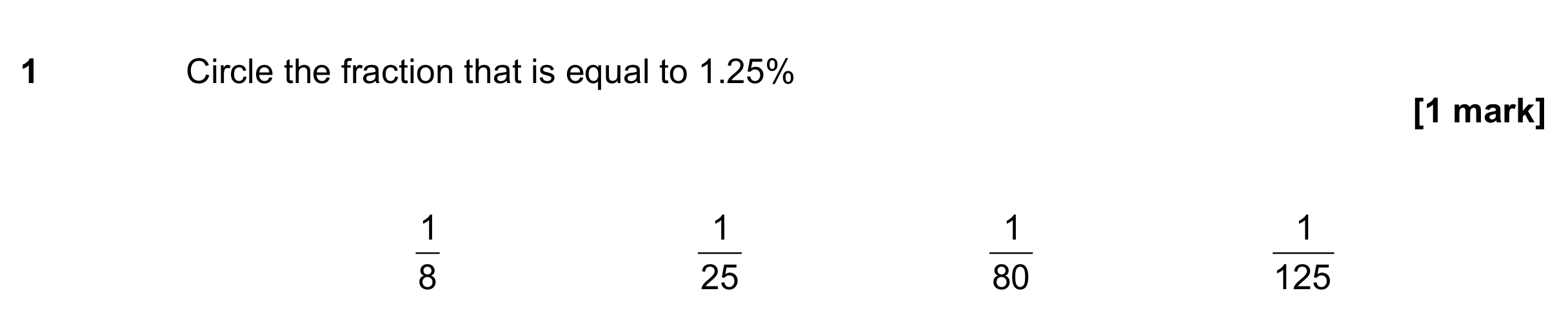 Question 1 — Fractions — AQA GCSE June 2022