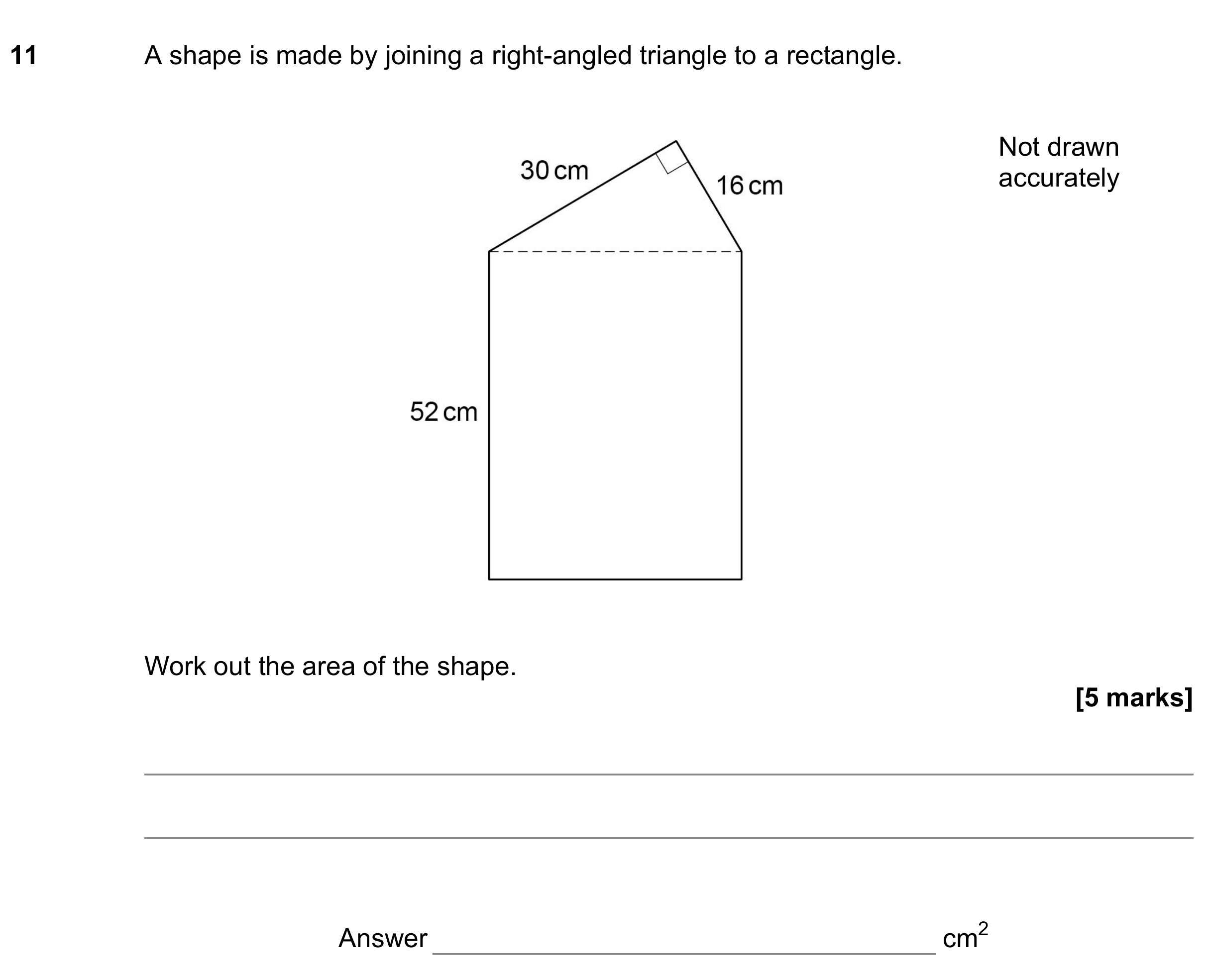 Question 11 — Perimeter and Area, Pythagoras — AQA GCSE June 2022