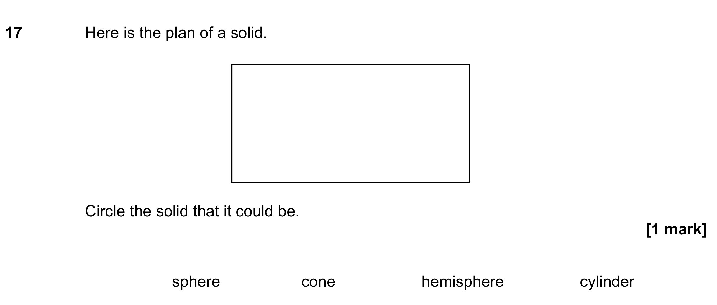 Question 17 — Elevations — AQA GCSE June 2022