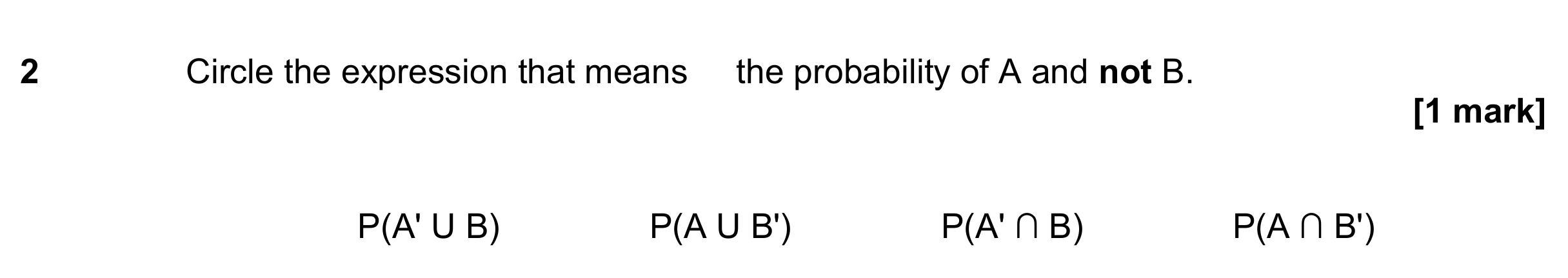 Question 2 — Probability — AQA GCSE June 2022