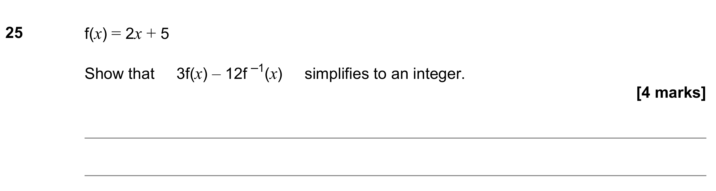 Question 25 — Functions — AQA GCSE June 2022