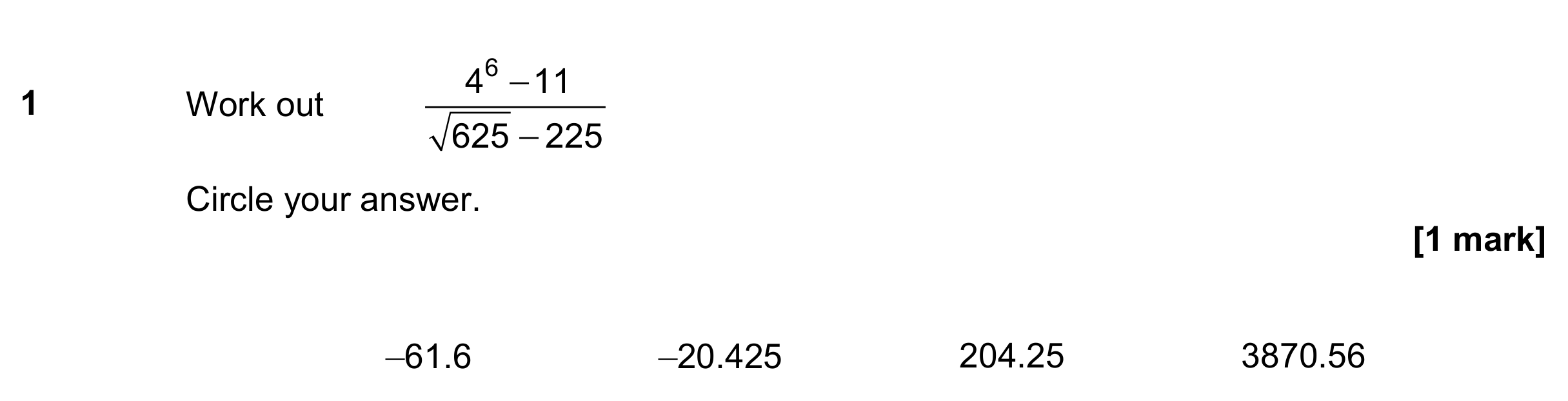 Question 1 — Calculator Questions — AQA GCSE November 2022