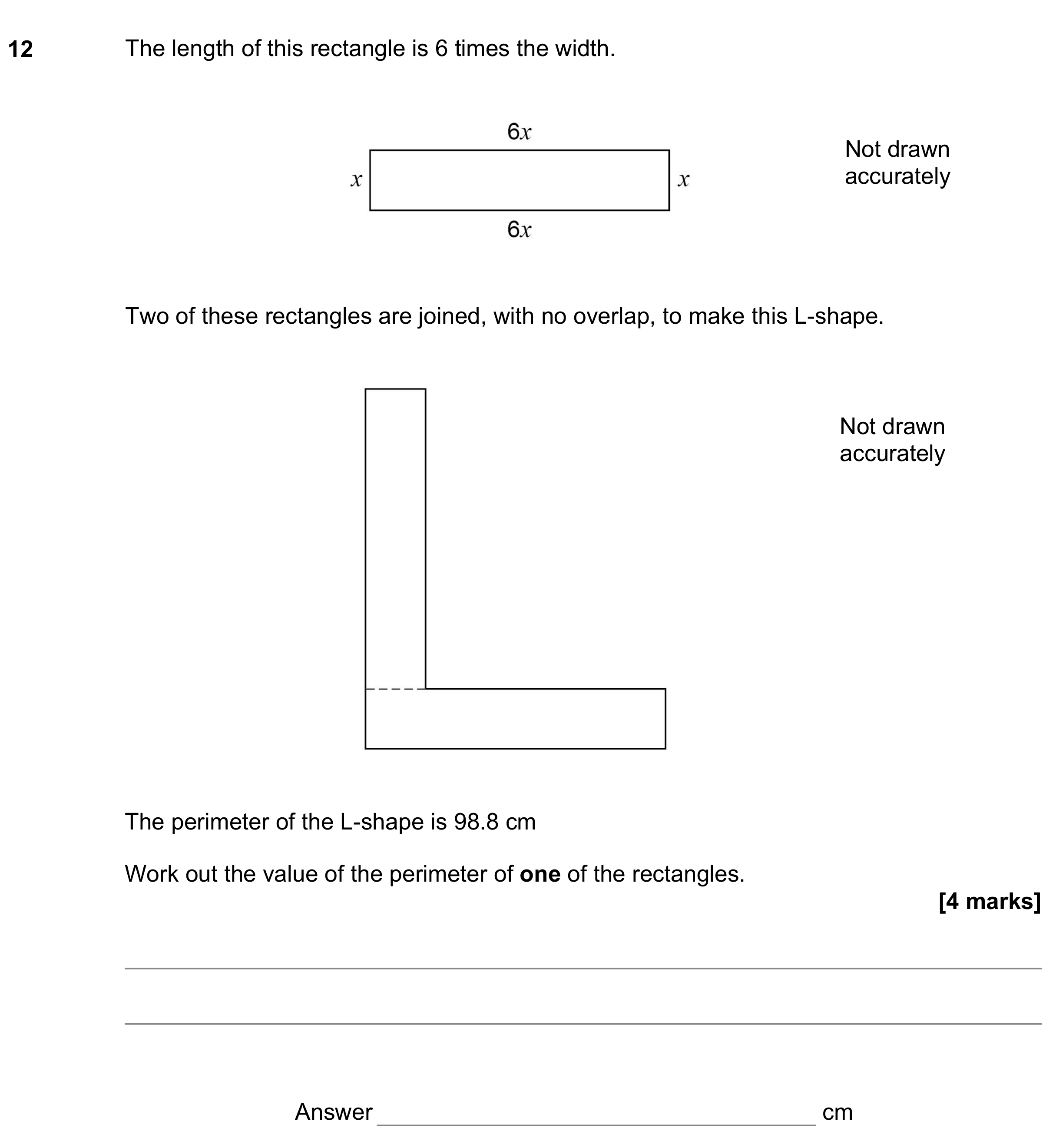 Question 12 — Perimeter and Area — AQA GCSE November 2022