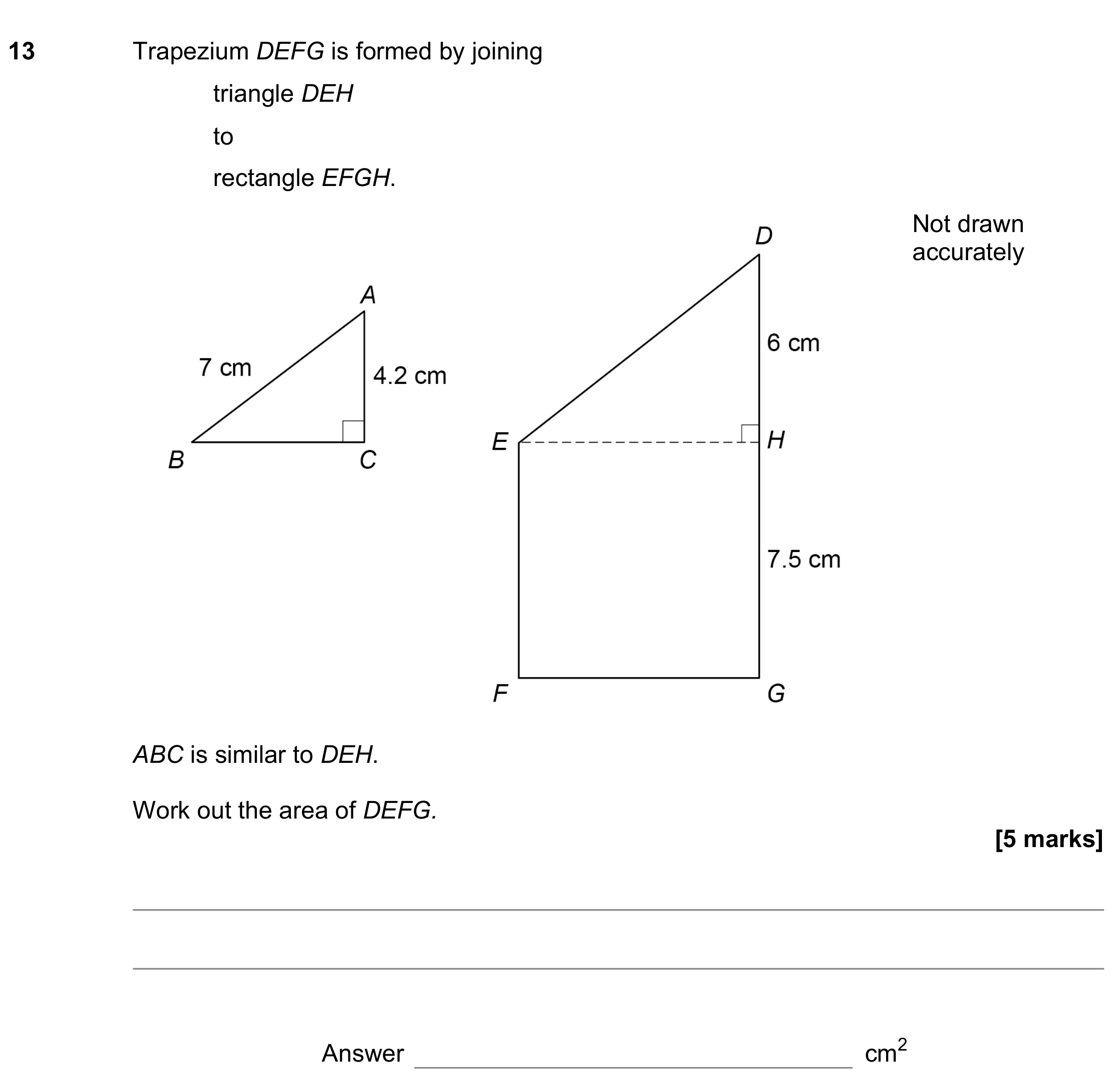Question 13 — Perimeter and Area, Congruence and Similarity — AQA GCSE November 2022