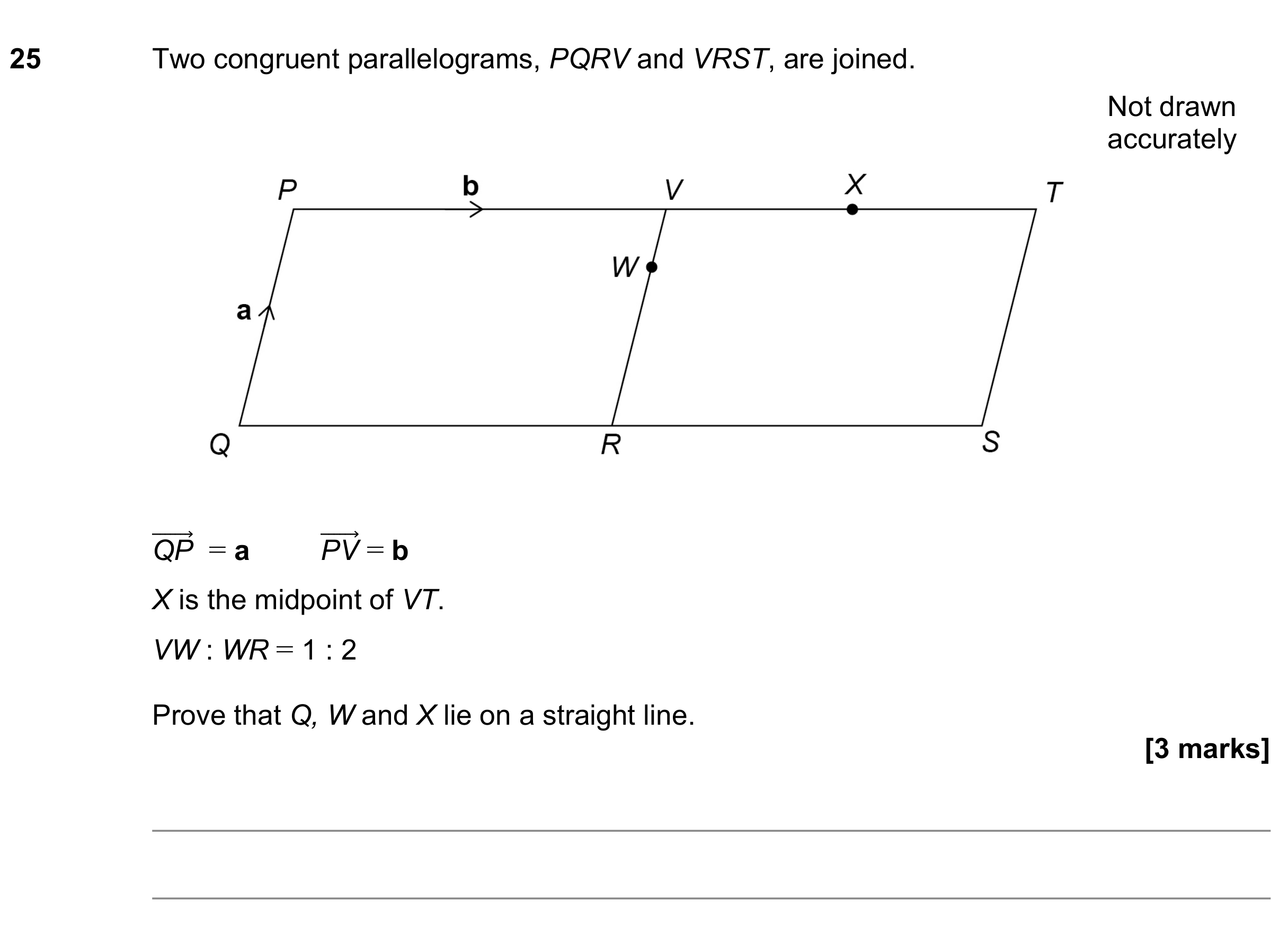 Question 25 — Vectors — AQA GCSE November 2022