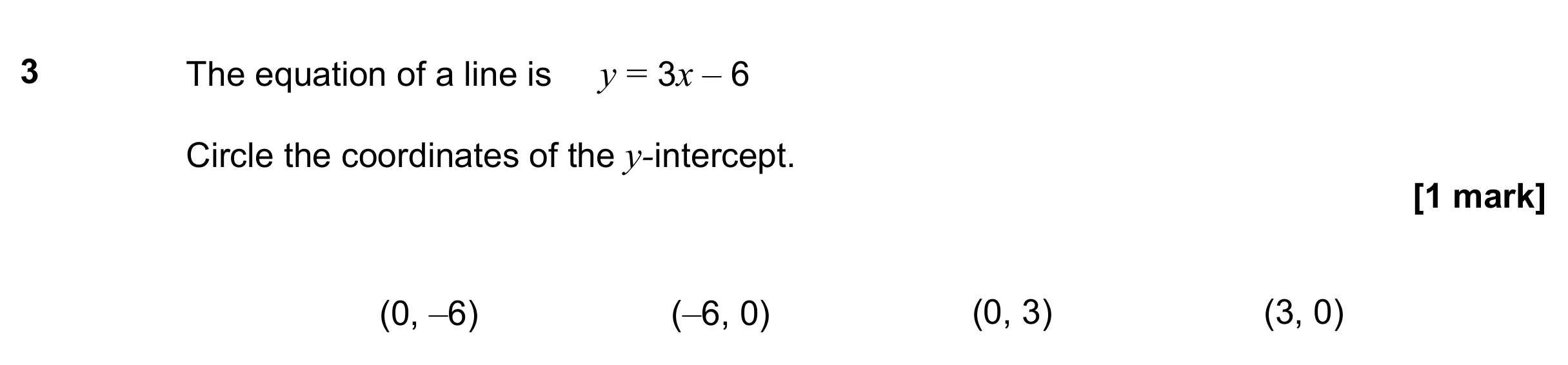 Question 3 — Straight Line Graphs — AQA GCSE November 2022