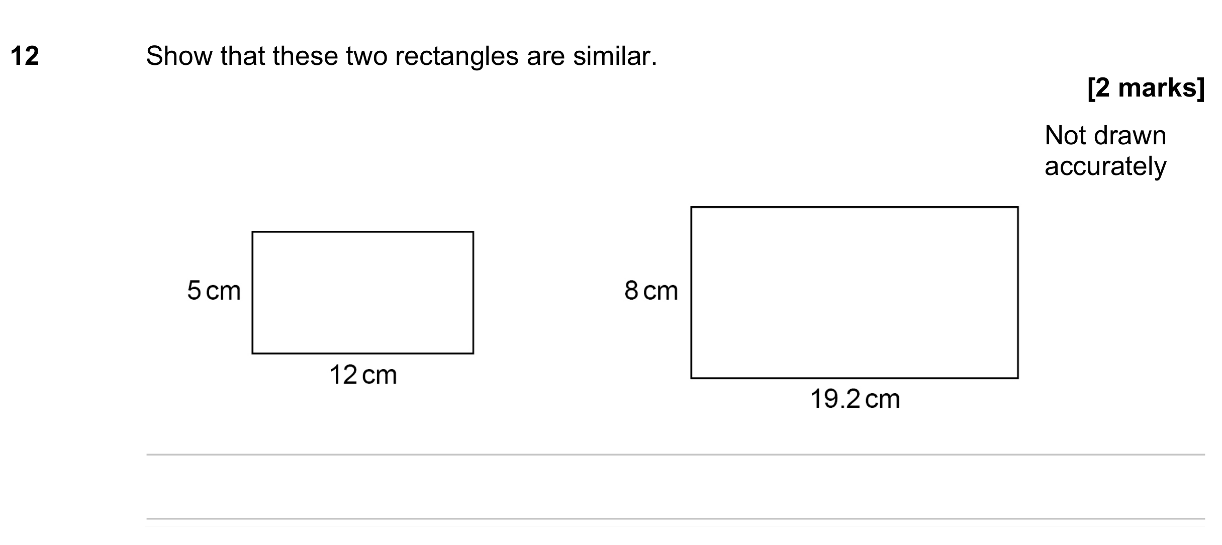 Question 12 — Congruence and Similarity — AQA GCSE June 2023