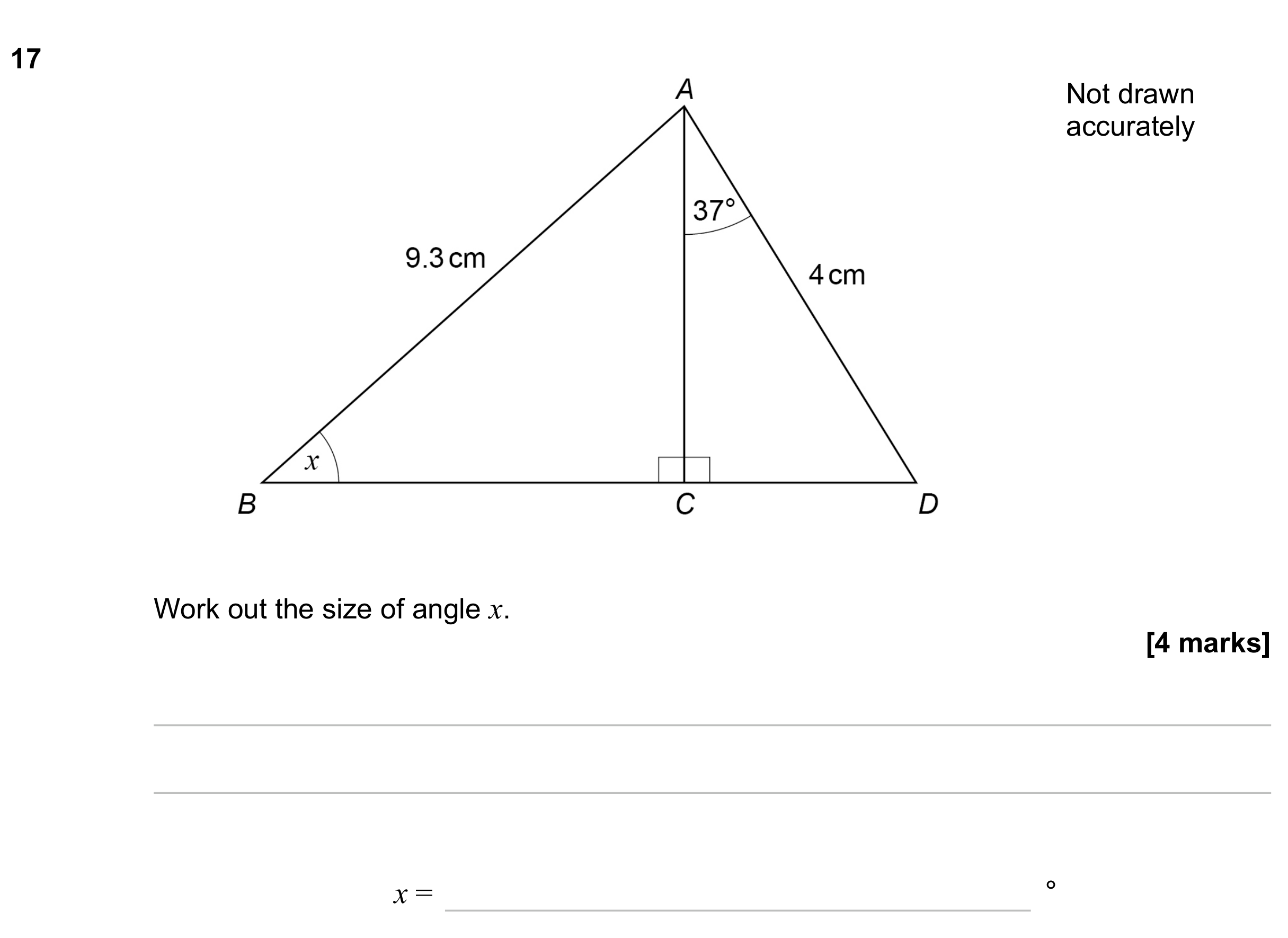 Question 17 — Trigonometry — AQA GCSE June 2023