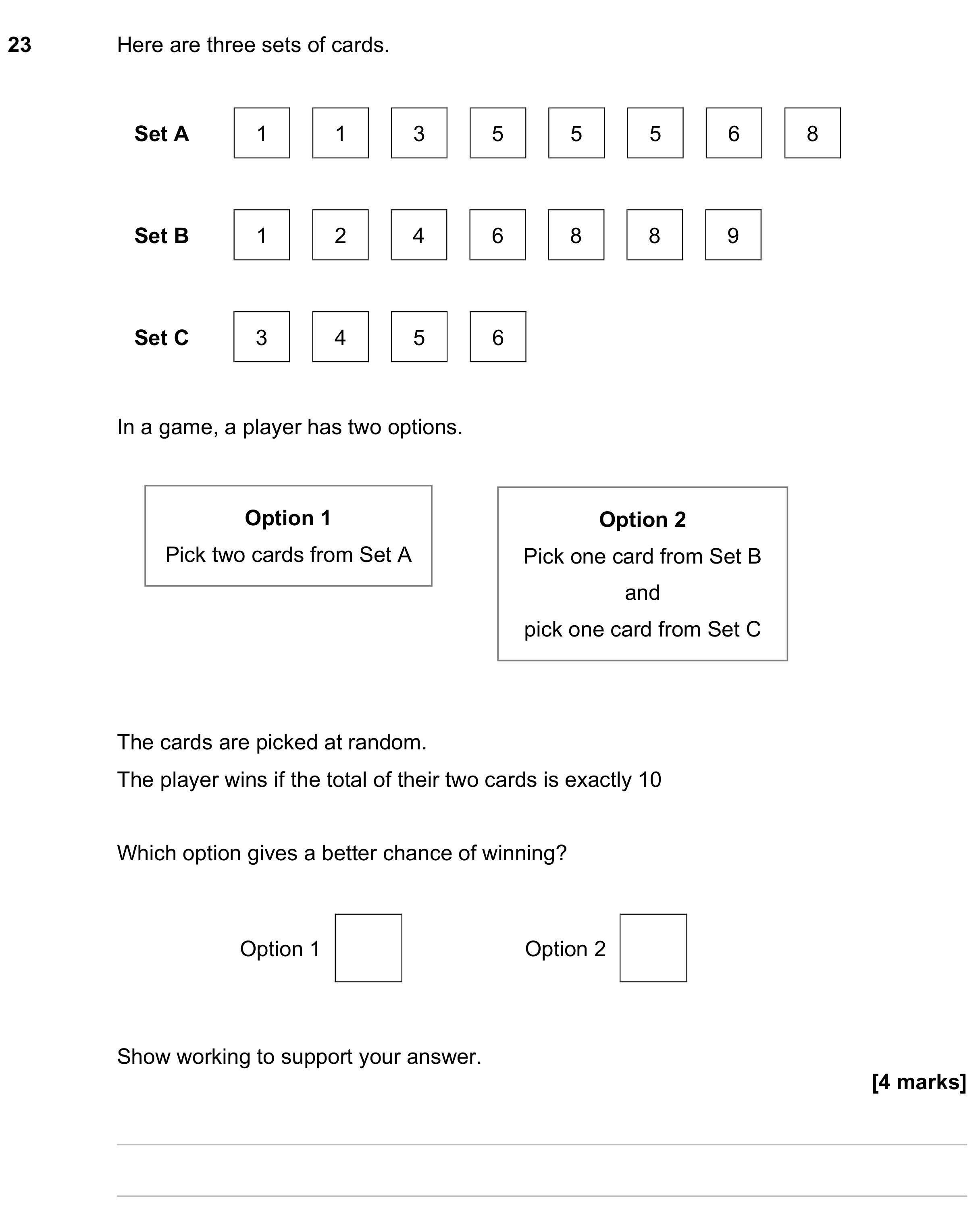 Question 23 — Probability — AQA GCSE June 2023