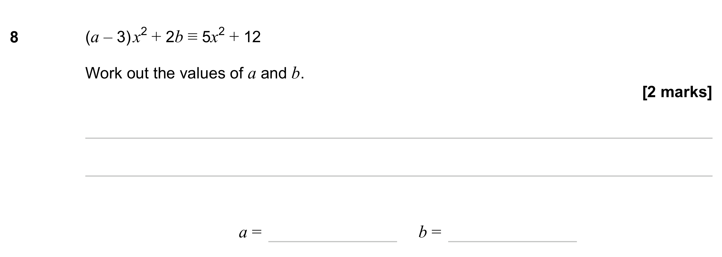Question 8 — Identities — AQA GCSE June 2023