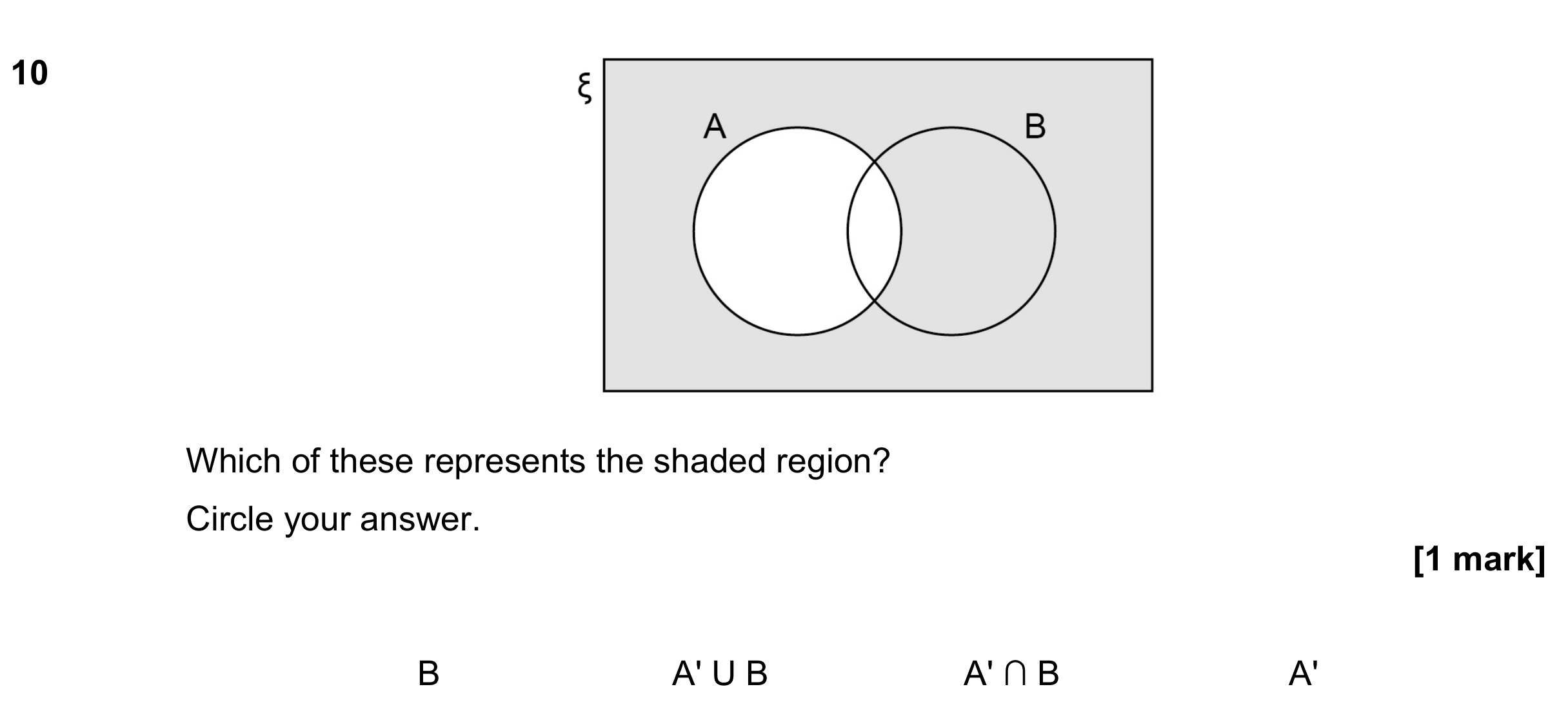 Question 10 — Venn Diagram — AQA GCSE November 2023