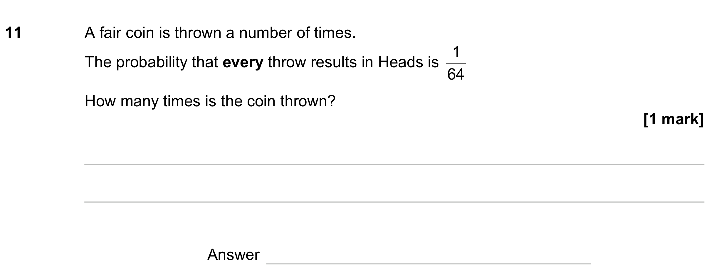 Question 11 — Probability — AQA GCSE November 2023