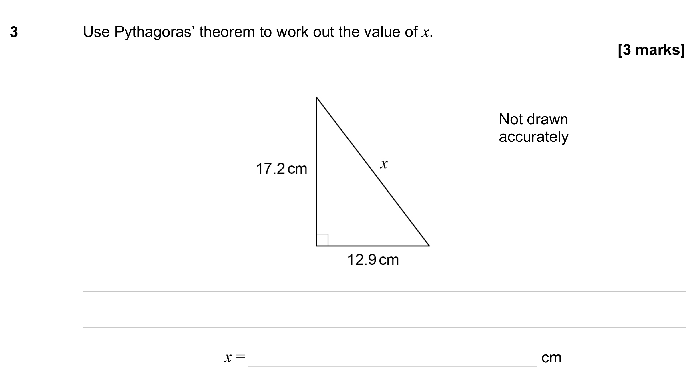 Question 3 — Pythagoras — AQA GCSE November 2023
