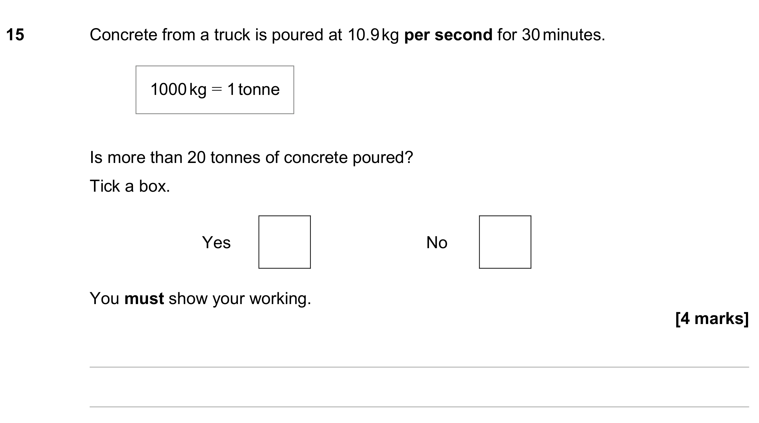 Question 15 — Unit Conversions — AQA GCSE June 2024