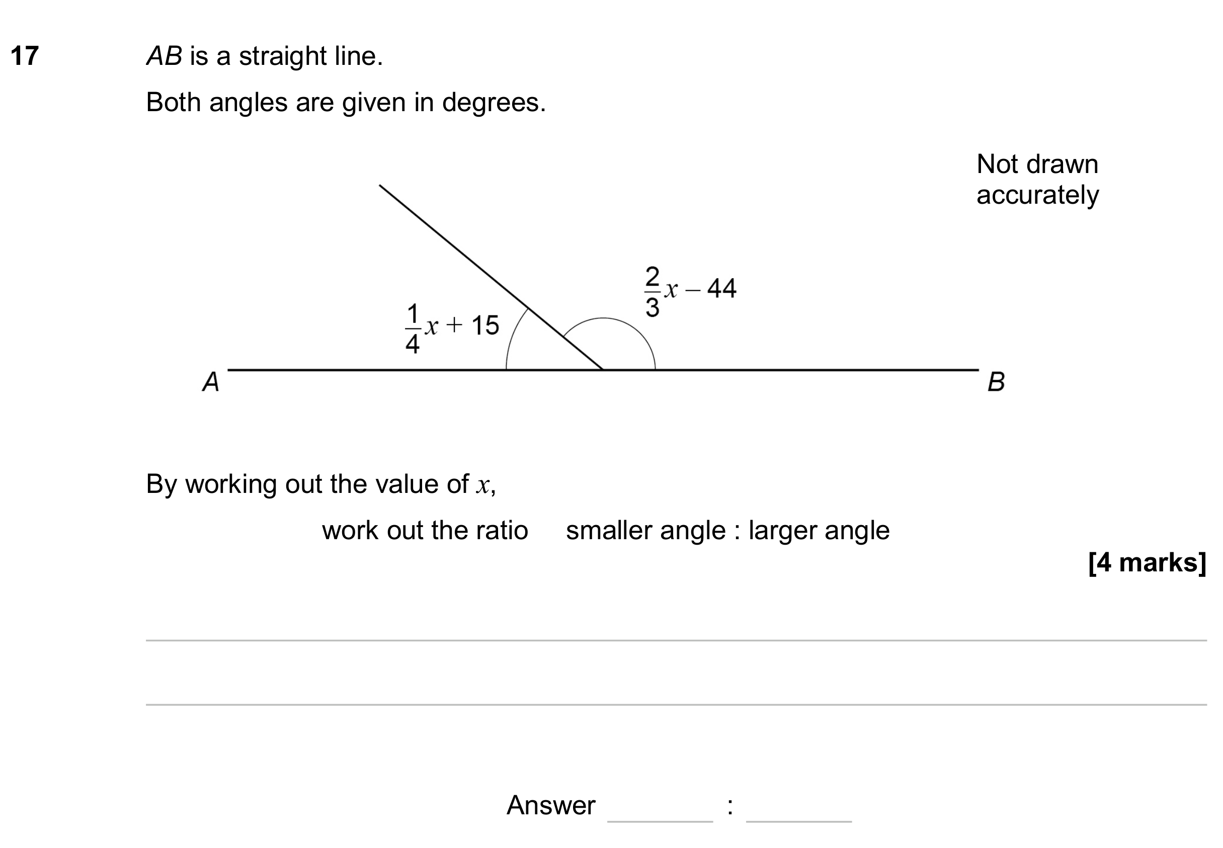 Question 17 — Angles, Ratios — AQA GCSE June 2024