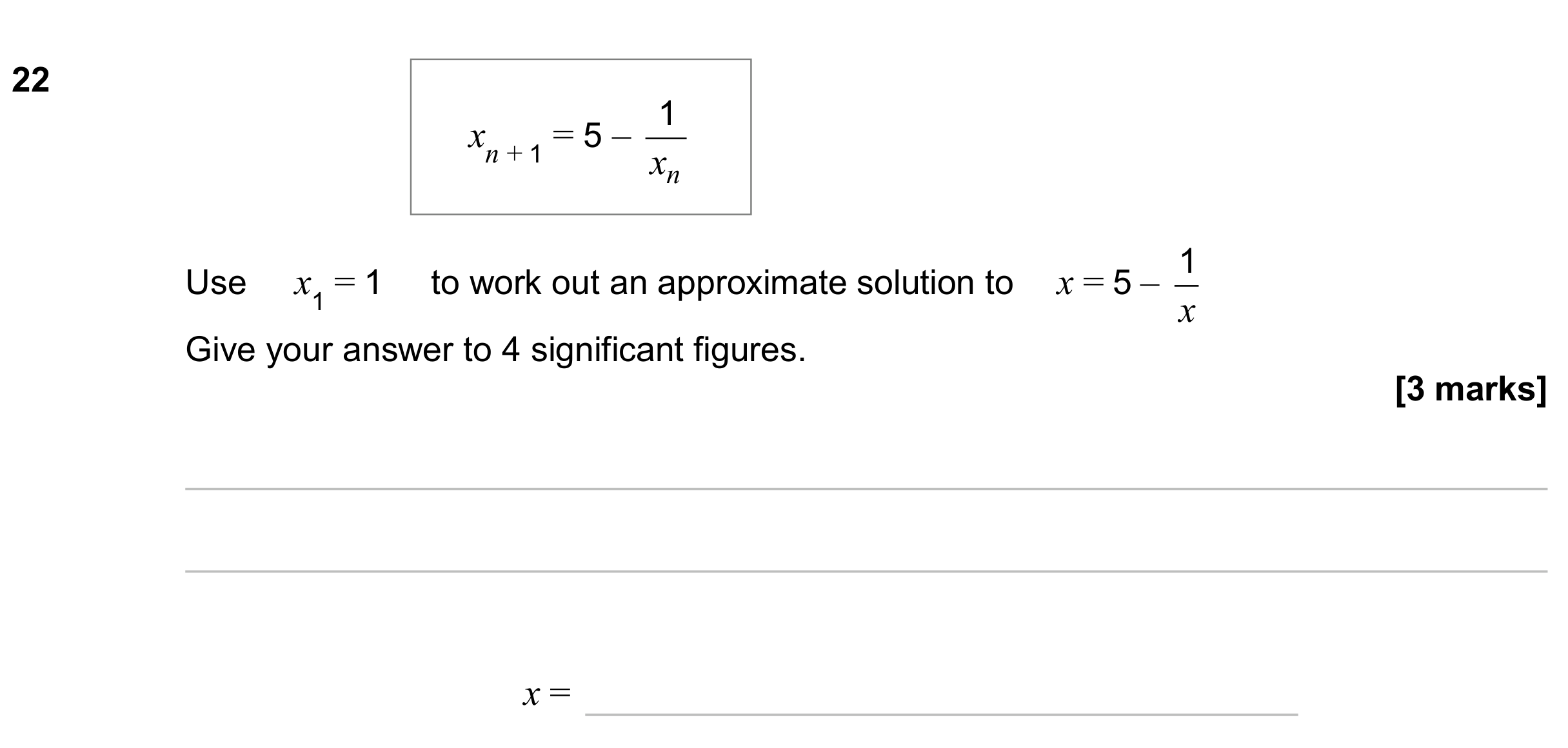 Question 22 — Numerical Methods — AQA GCSE June 2024