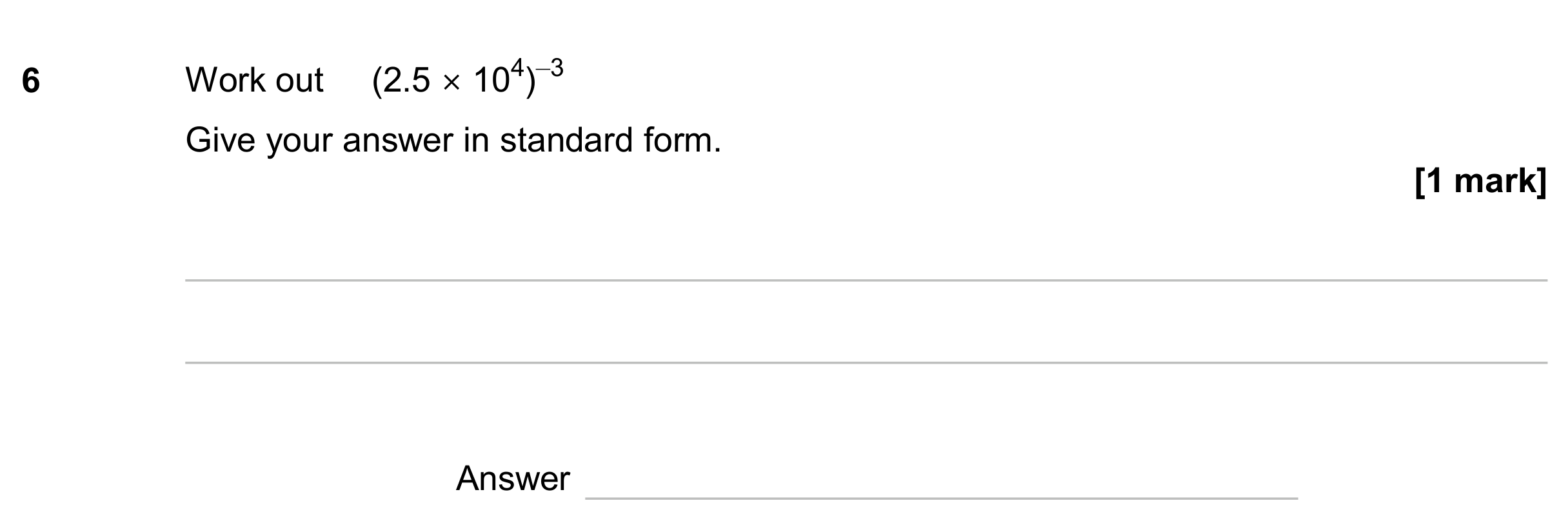Question 6 — Standard Form — AQA GCSE June 2024