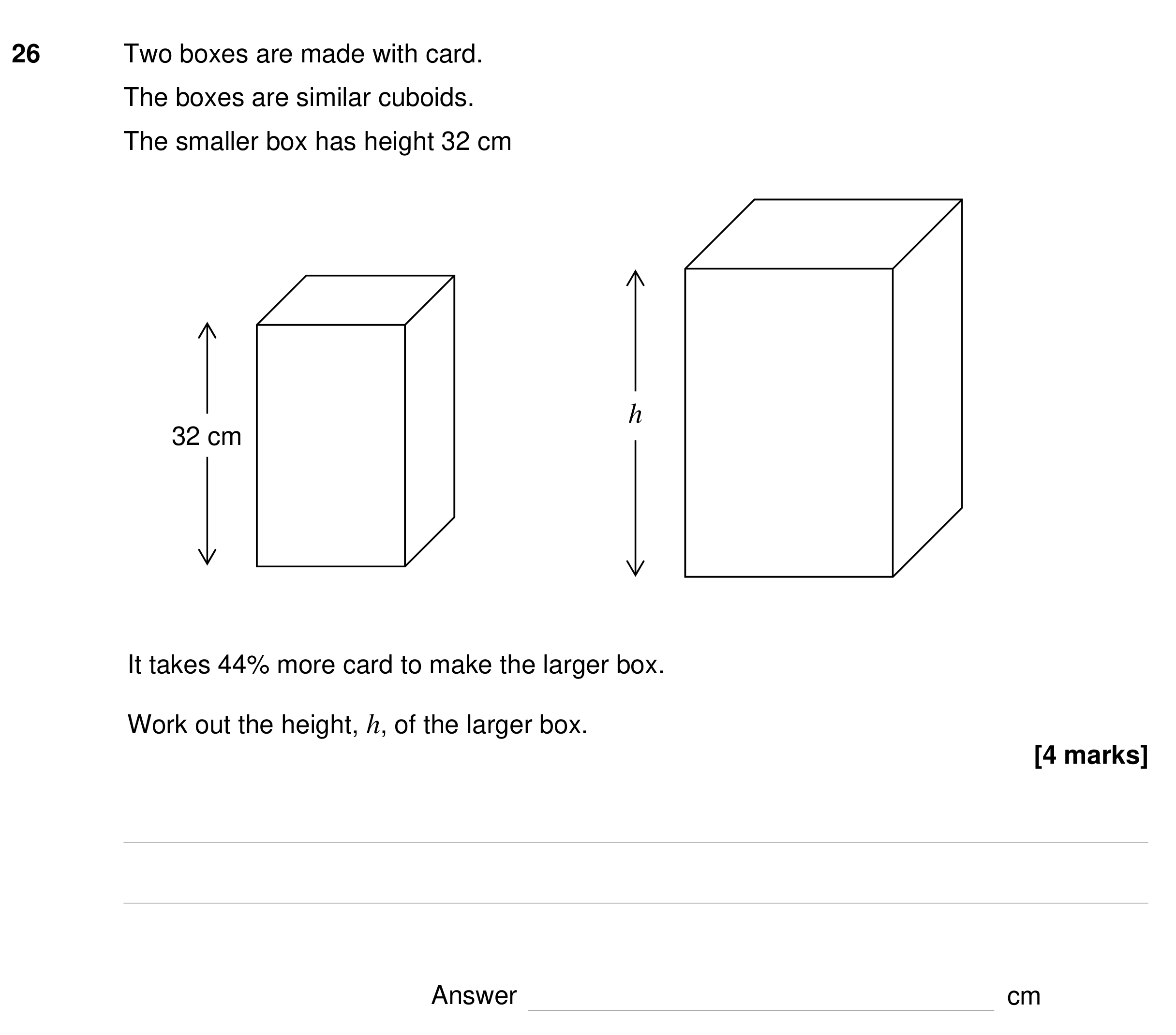 Question 26 — Congruence and Similarity — AQA GCSE Specimen